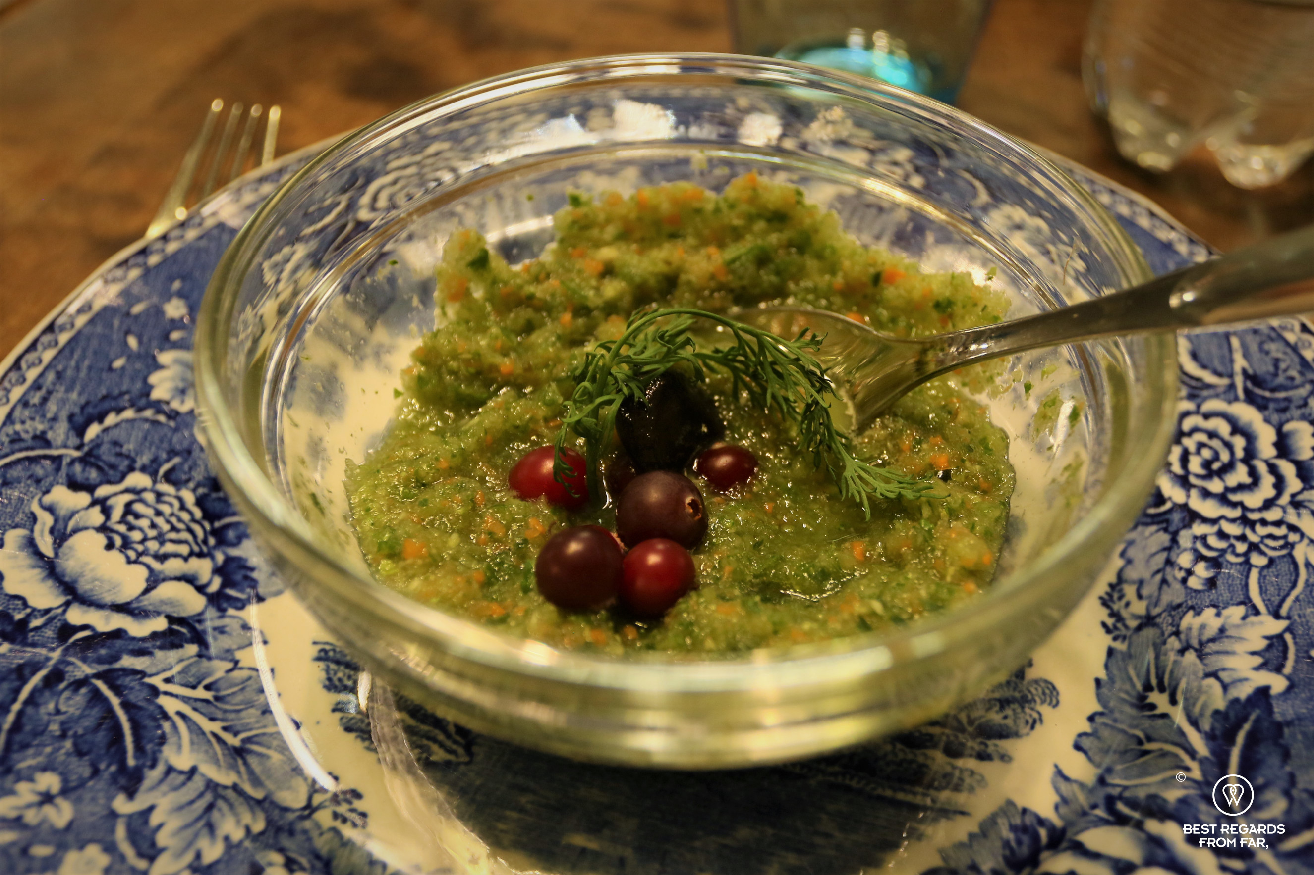 Vegetable mousse starter at Medical SPA Aino Sauna