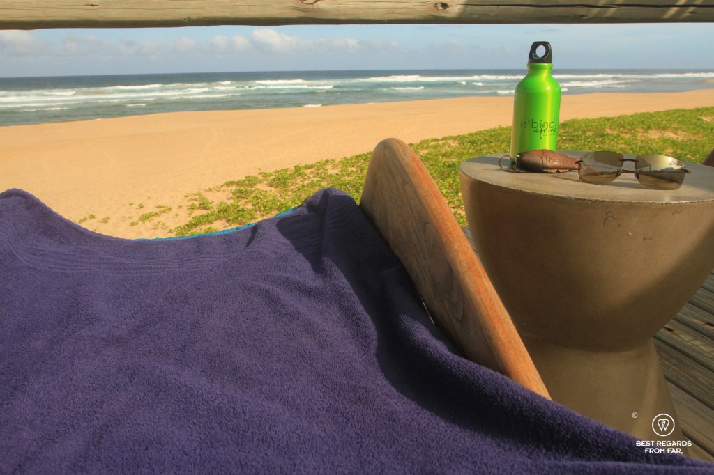 Beach chair with a view on the ocean