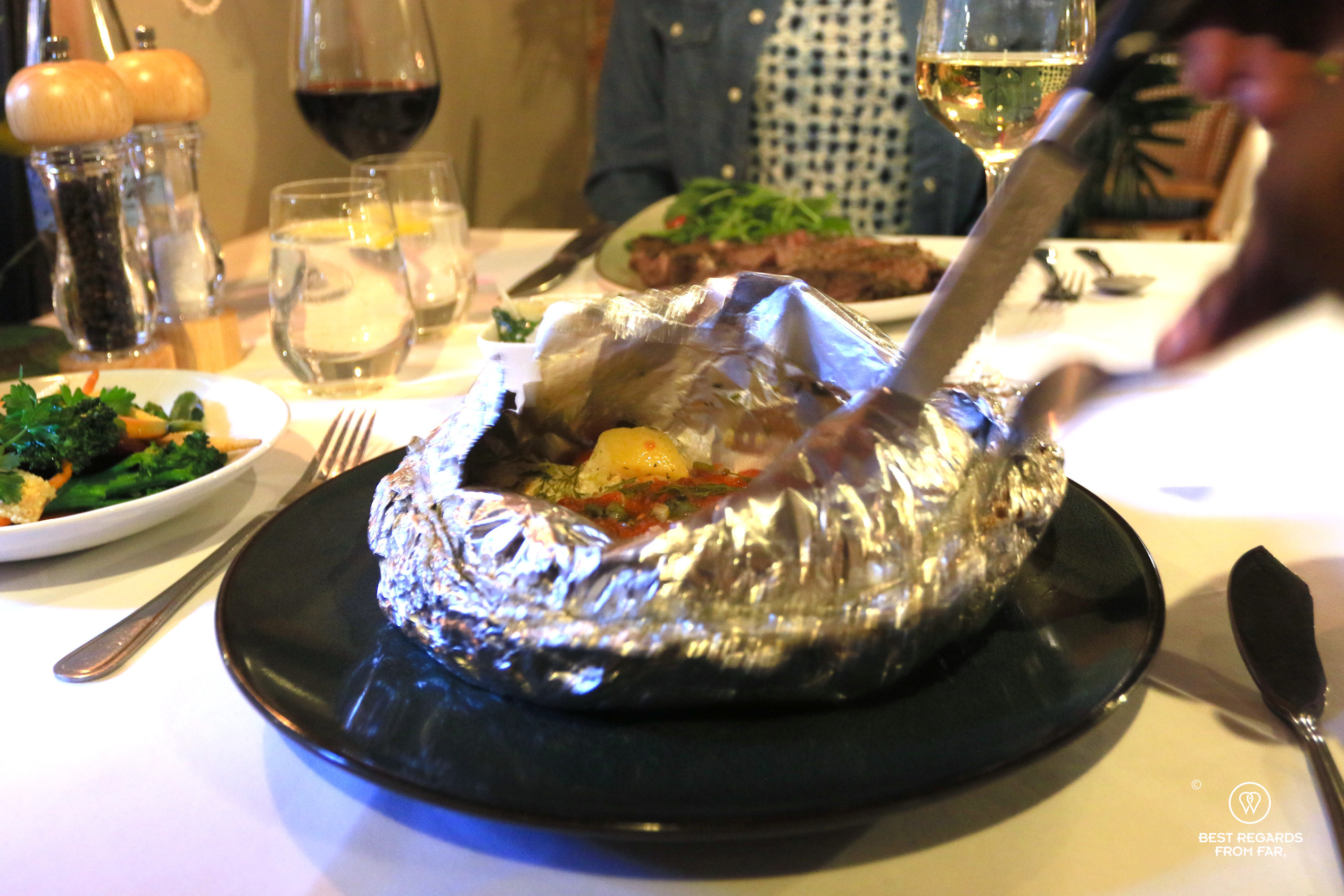 Meditarrannean kingklip at Bellagio in Cape Town.