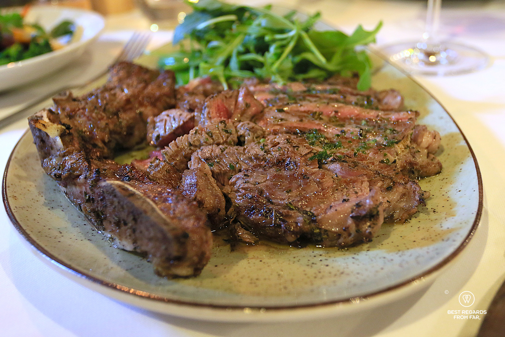 Sirloin steak on the bone at Bellagio in Cape Town.