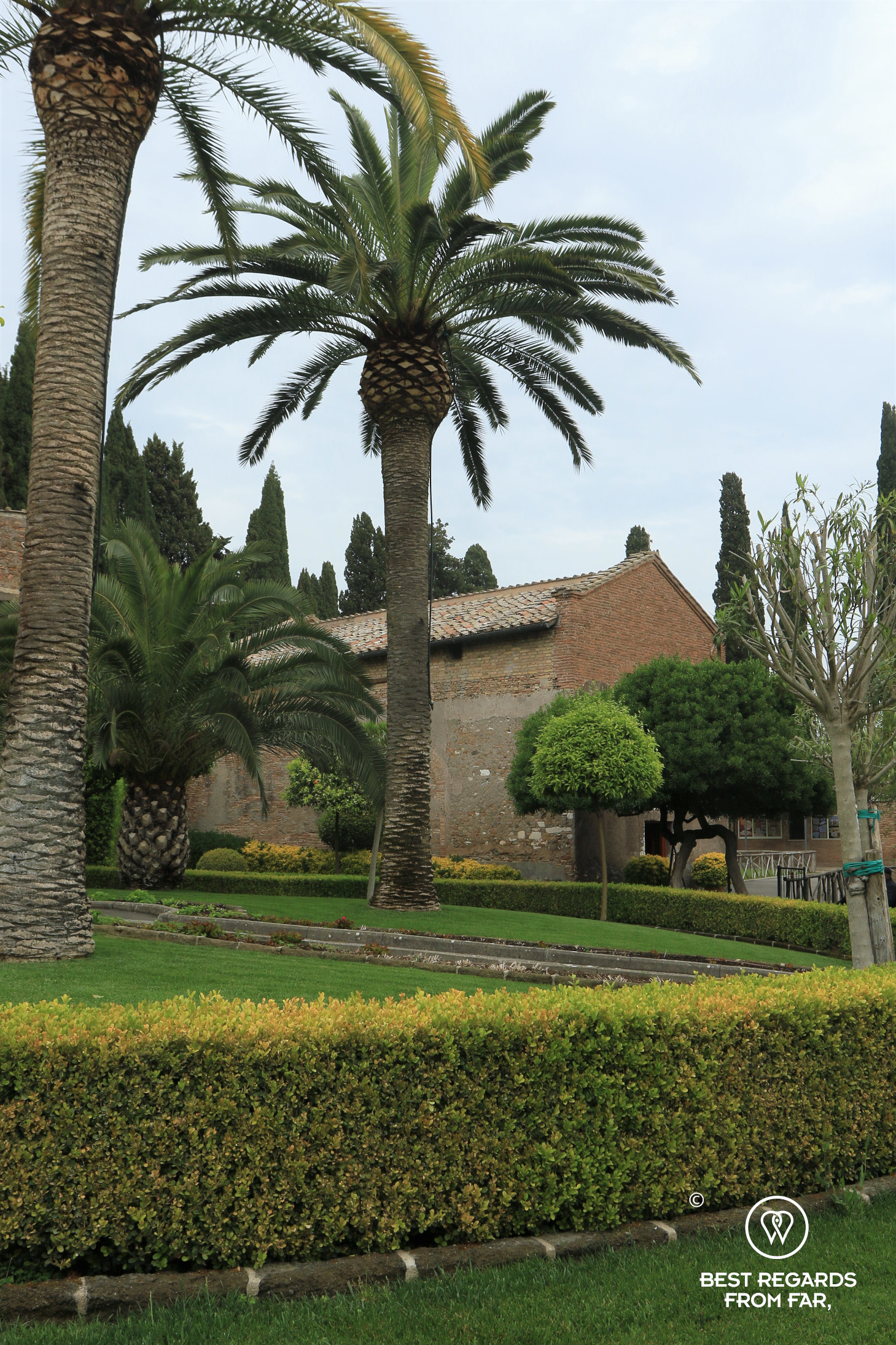 Outside view of the Catacombs of Saint Callixtus in Rome