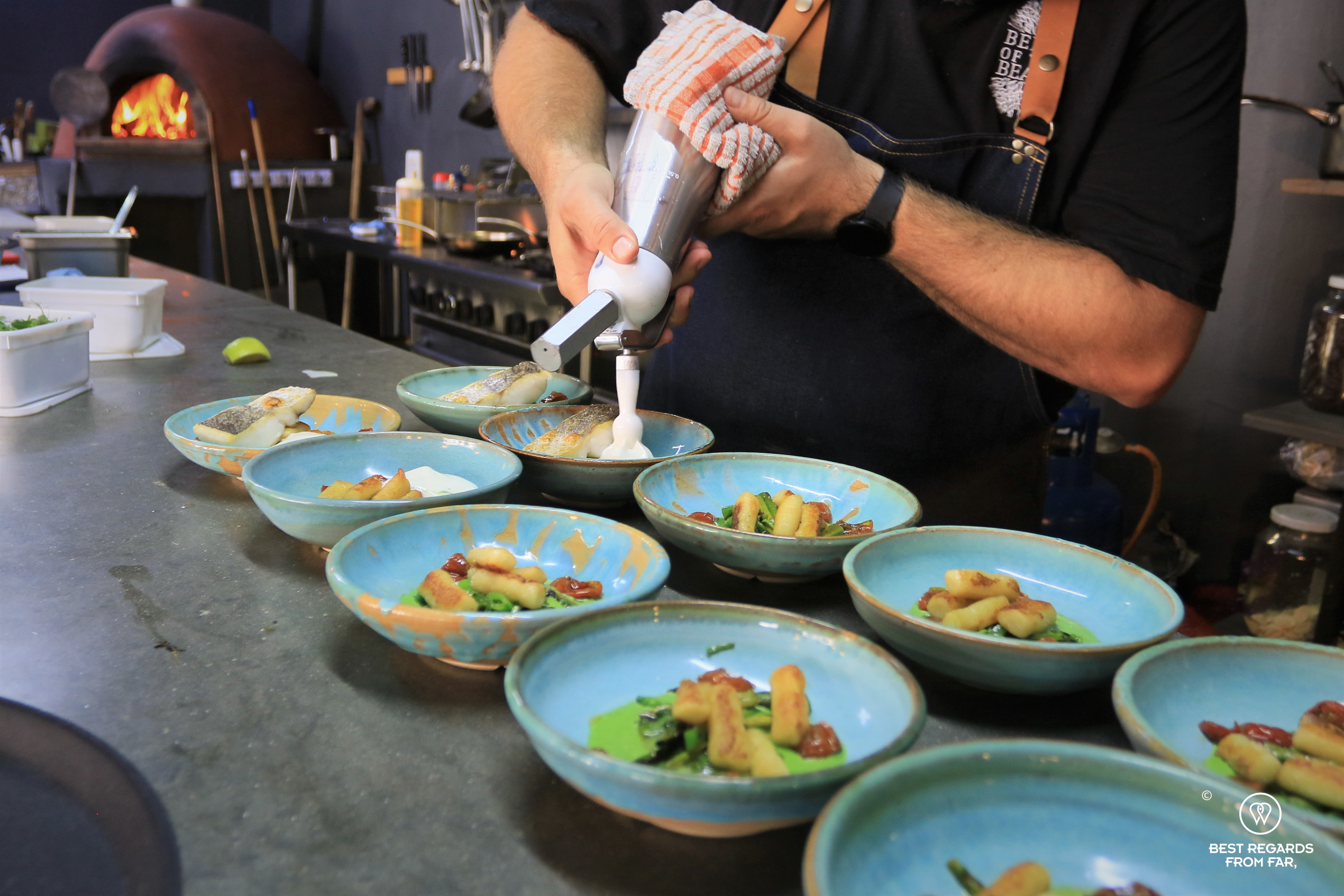 Chef Neil cooking at The belly of the beast, Cape Town