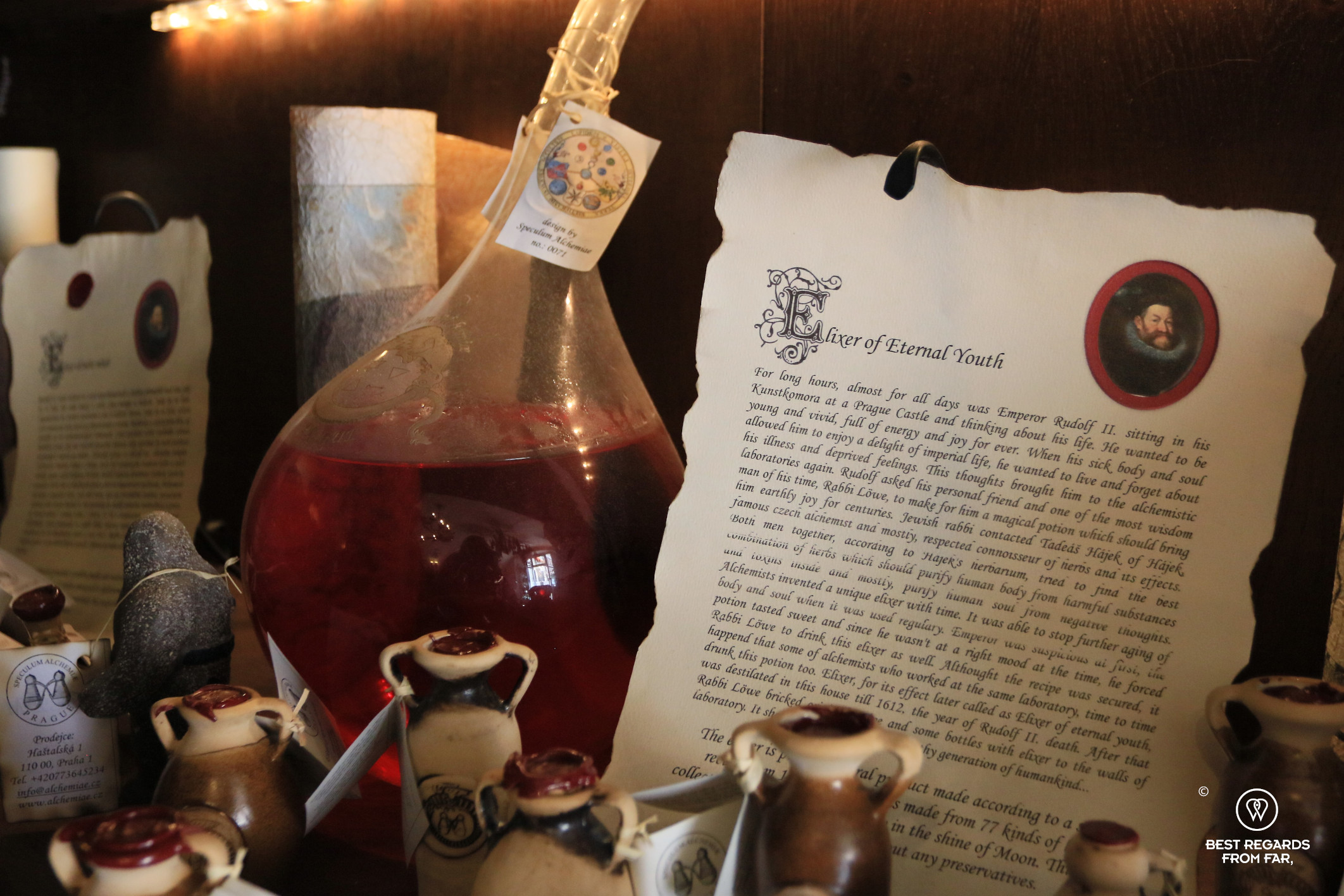 The elixir of eternal youth, Speculum Alchemiae Museum, Prague