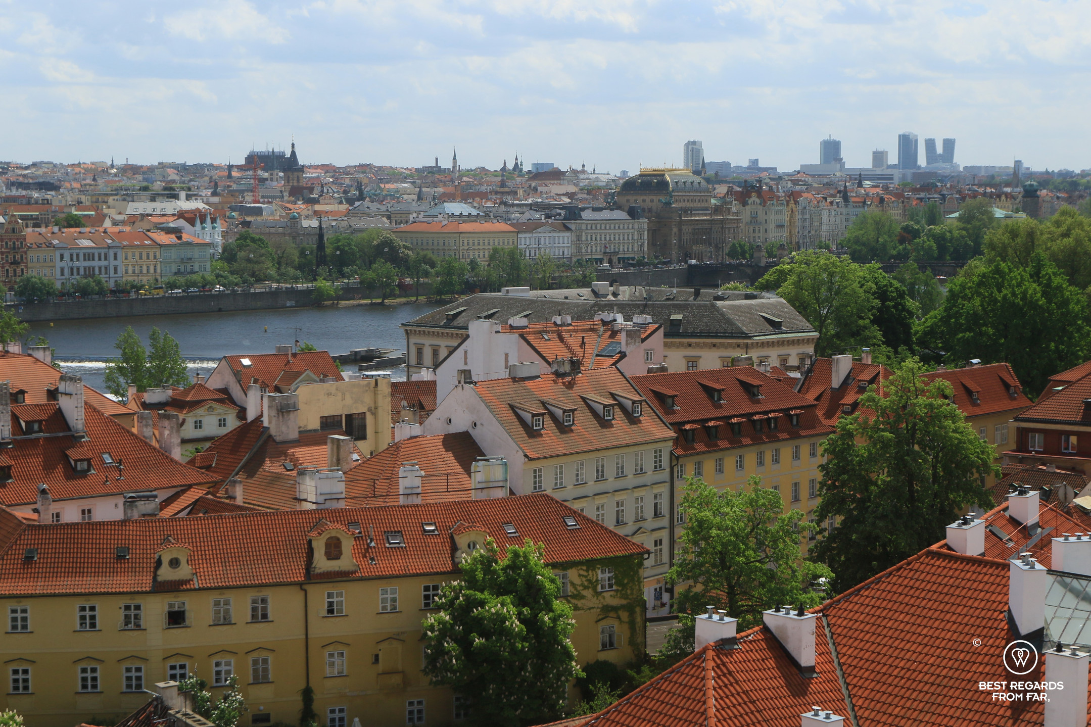 View from the Lesser Town Bridge Tower on Prague