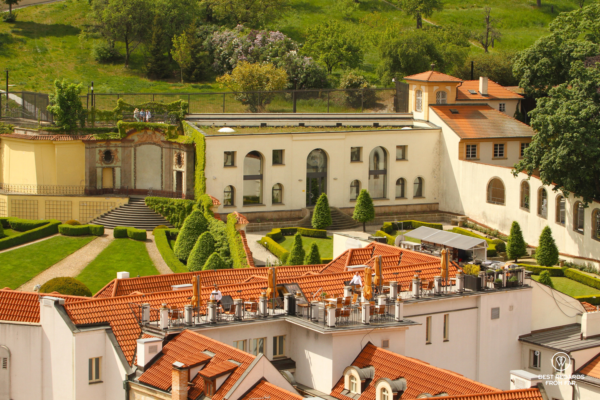 View from the Saint Nicholas Bell Tower on the Aria Hotel Prague