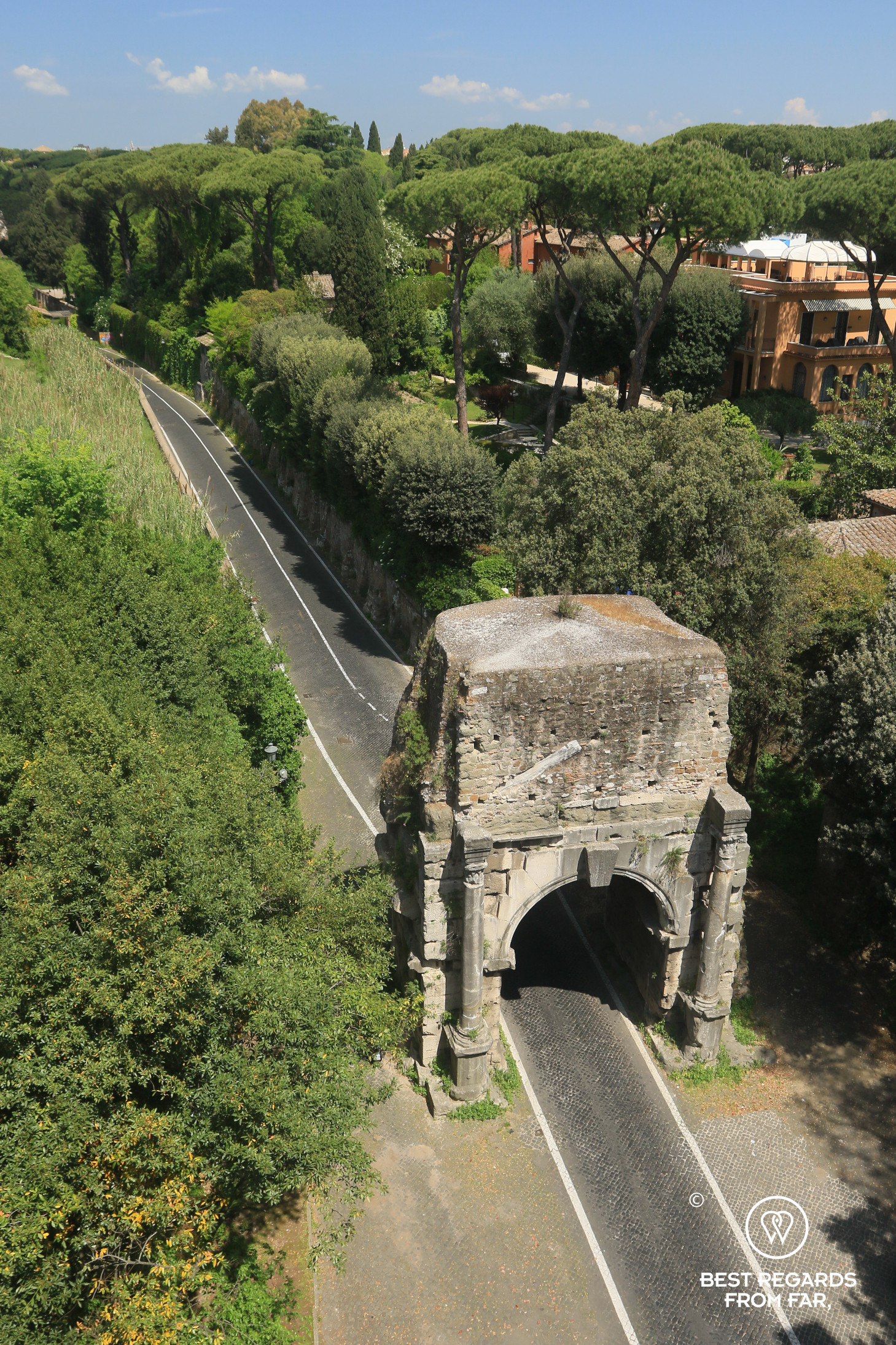 Arch of Drusus, the start of the Via Appia from up