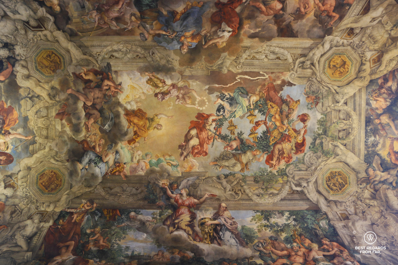 Ceiling fresco at the Barberini Palace, Rome, Italy