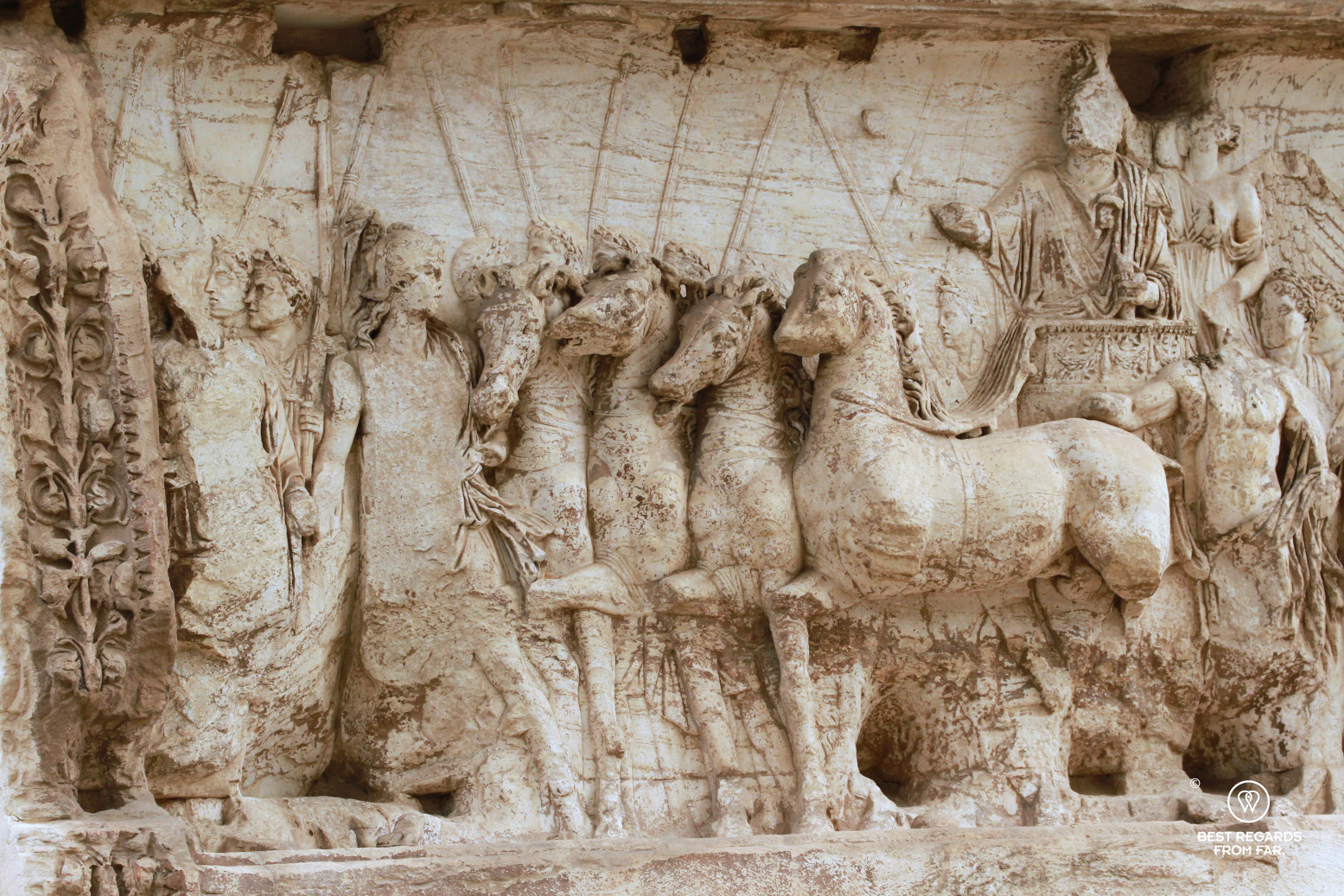 Close-up of Titus Arch, Roman Forum, Rome, Italy