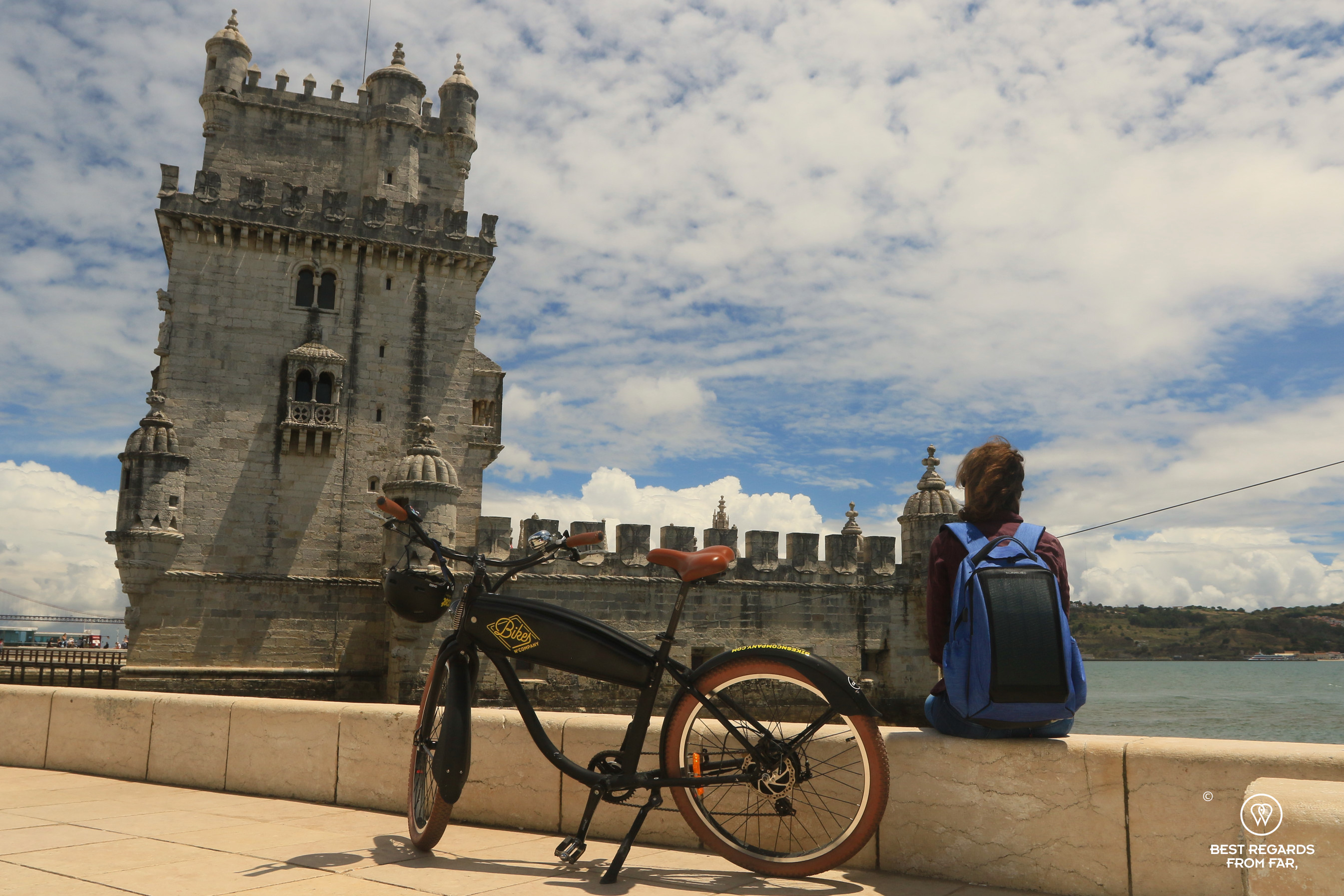 Woman taking in the view on the Tower of Belém, Lisbon
