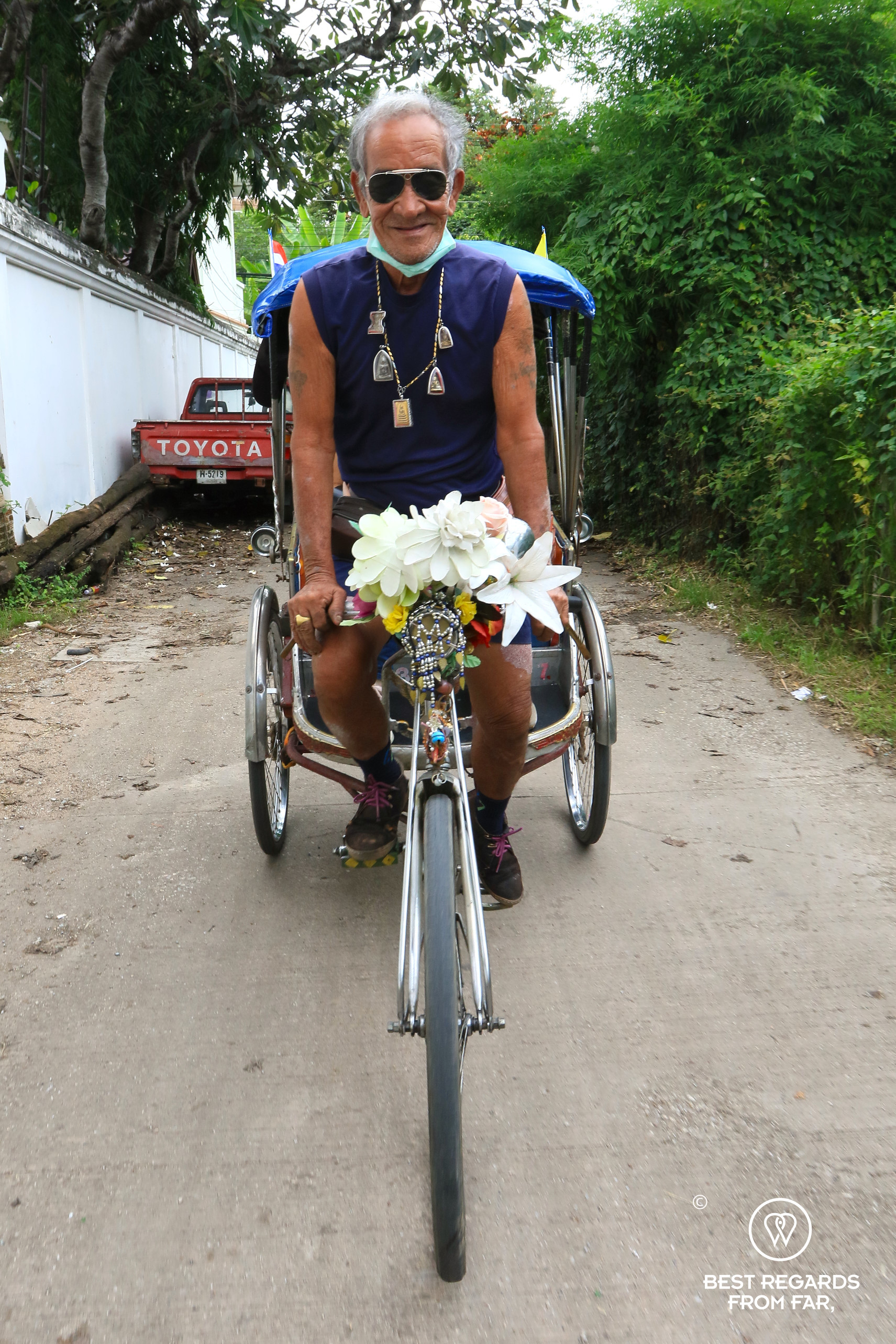 Samlor driver in the streets of Chiang Mai