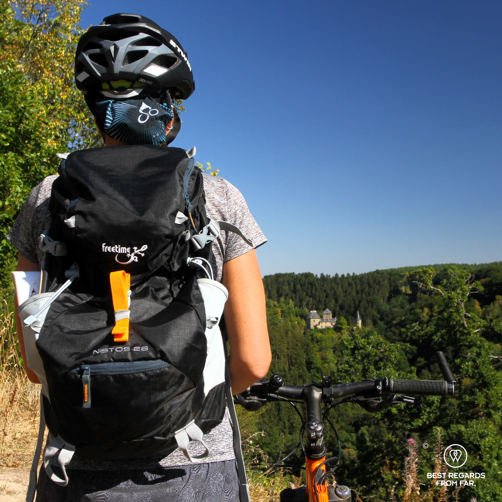 Looking at the Reinhardstein Castle along the Stoneman Arduenna, Belgium