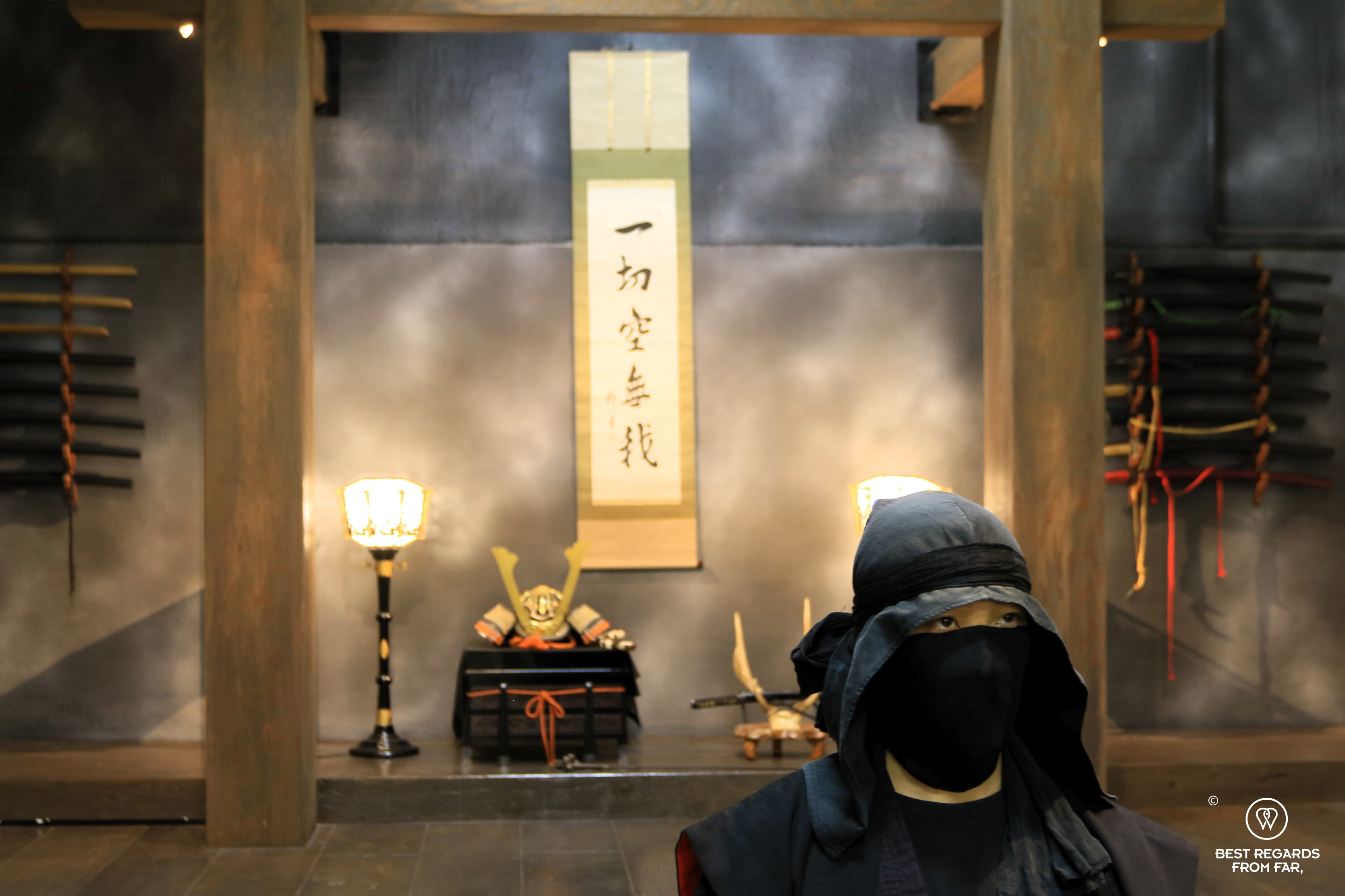 Sagami ninja master at the Musashi clan dojo in Tokyo