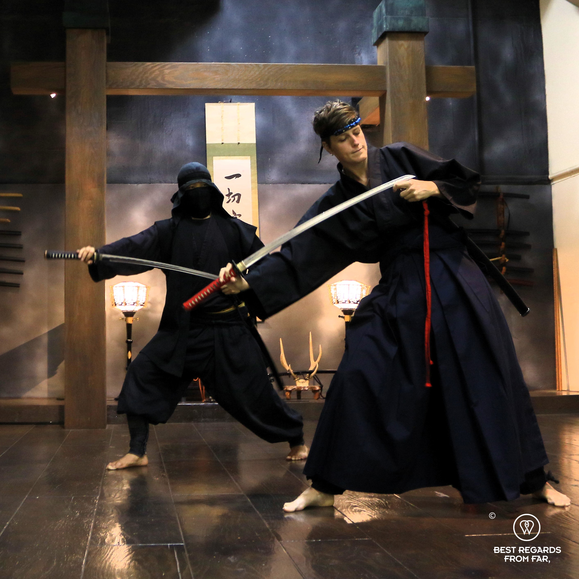 Katana practice during the Musashi clan ninja workshop
