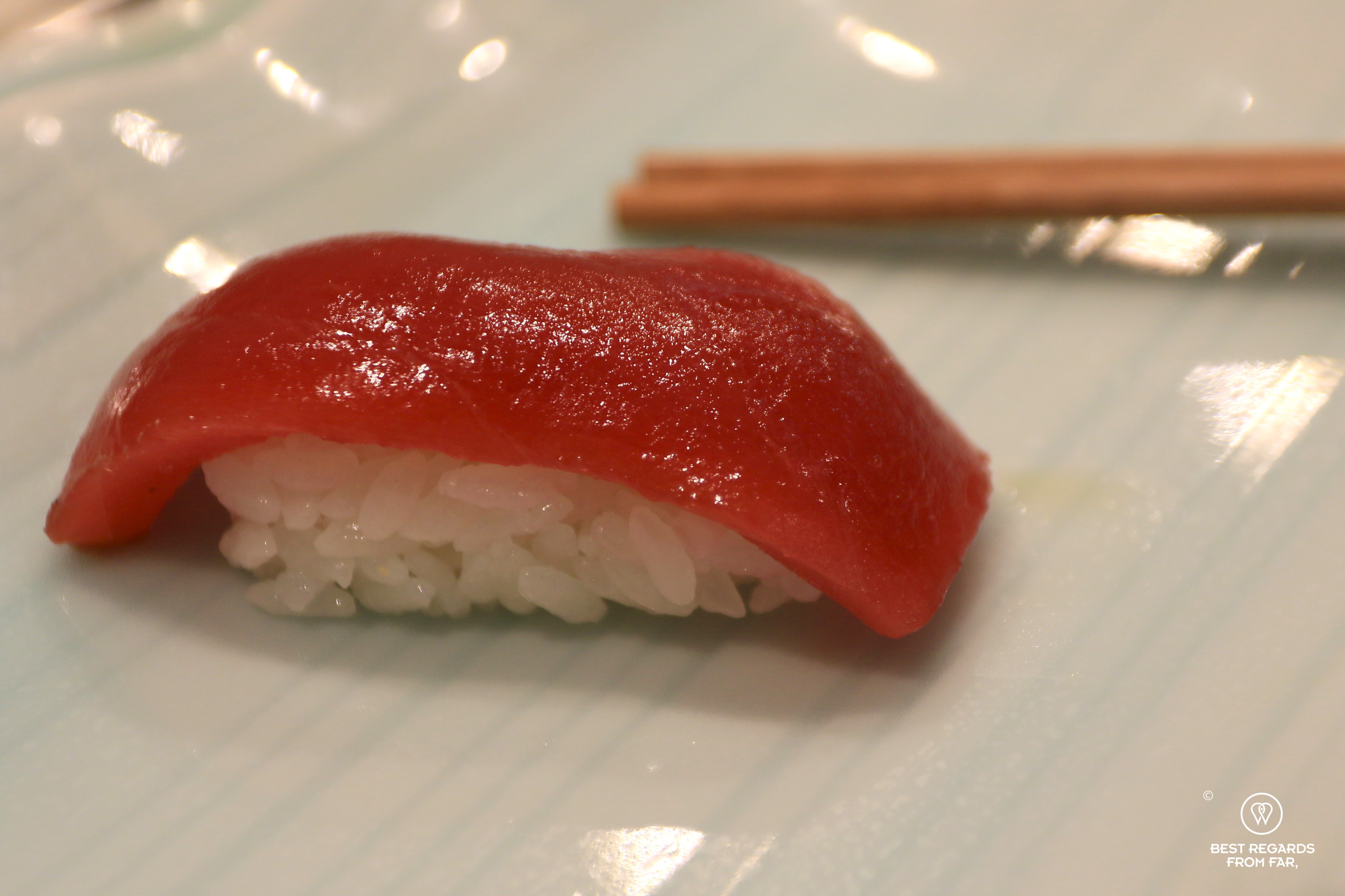 Lean meat of tuna sushi (akami)