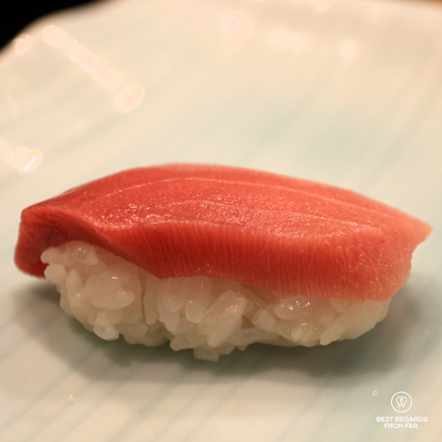 Medium fatty tuna sushi (chutoro)