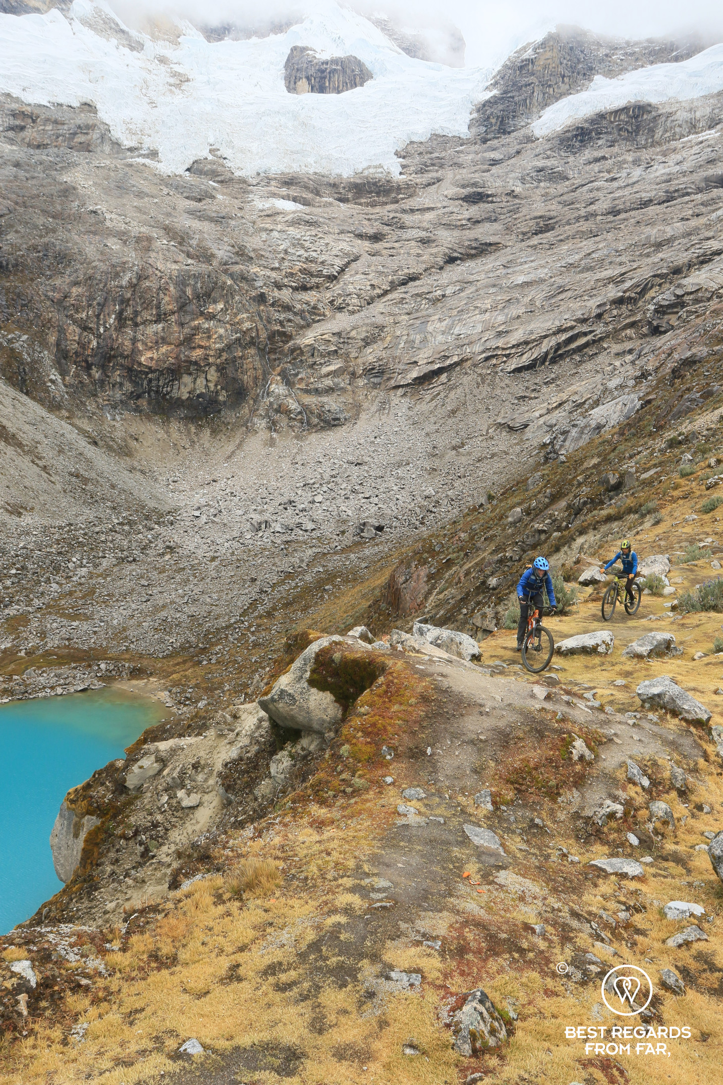 Downhill mountain biking in the Cordillera Blanca, Peru