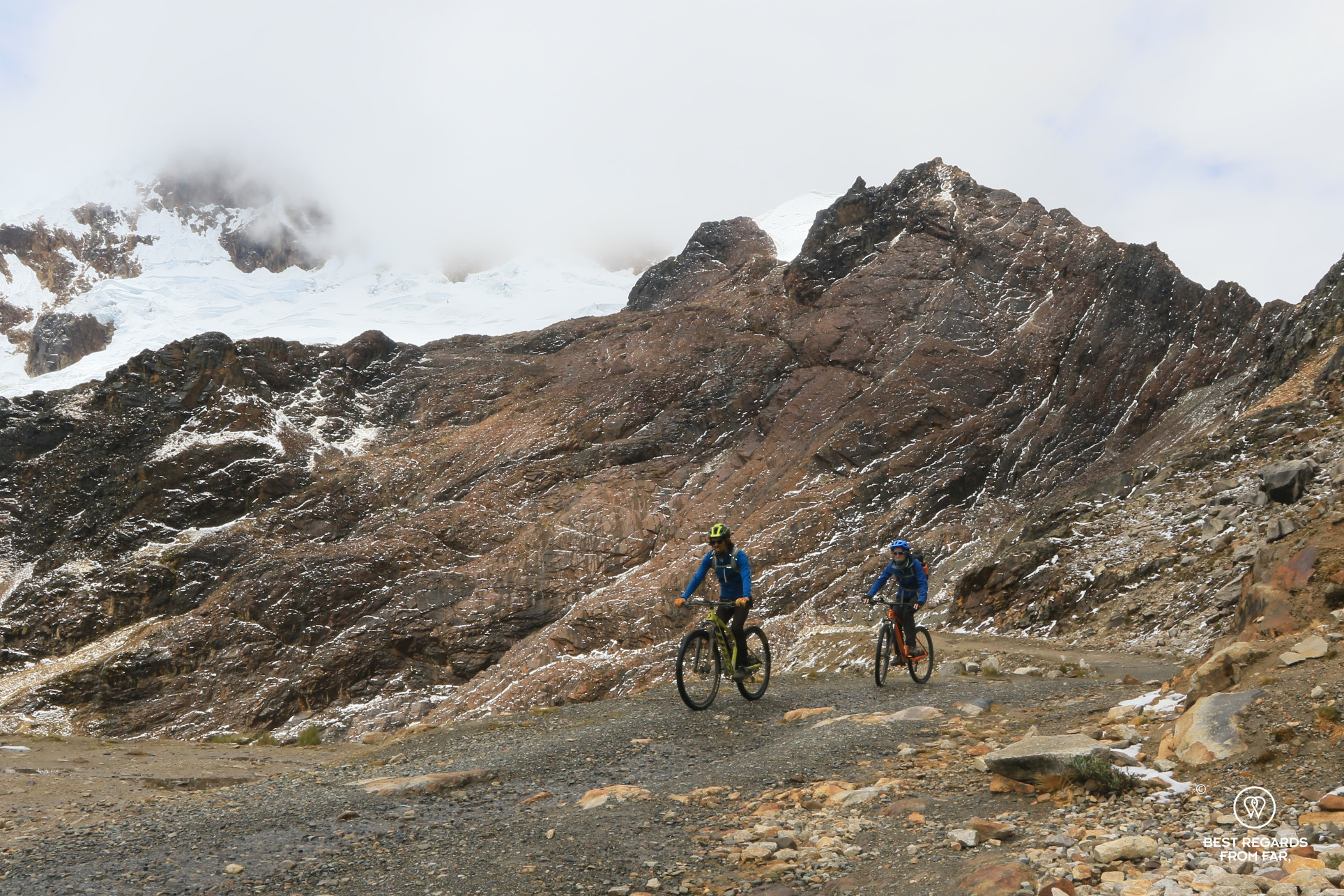 Downhill mountain biking in the Cordillera Blanca, Peru