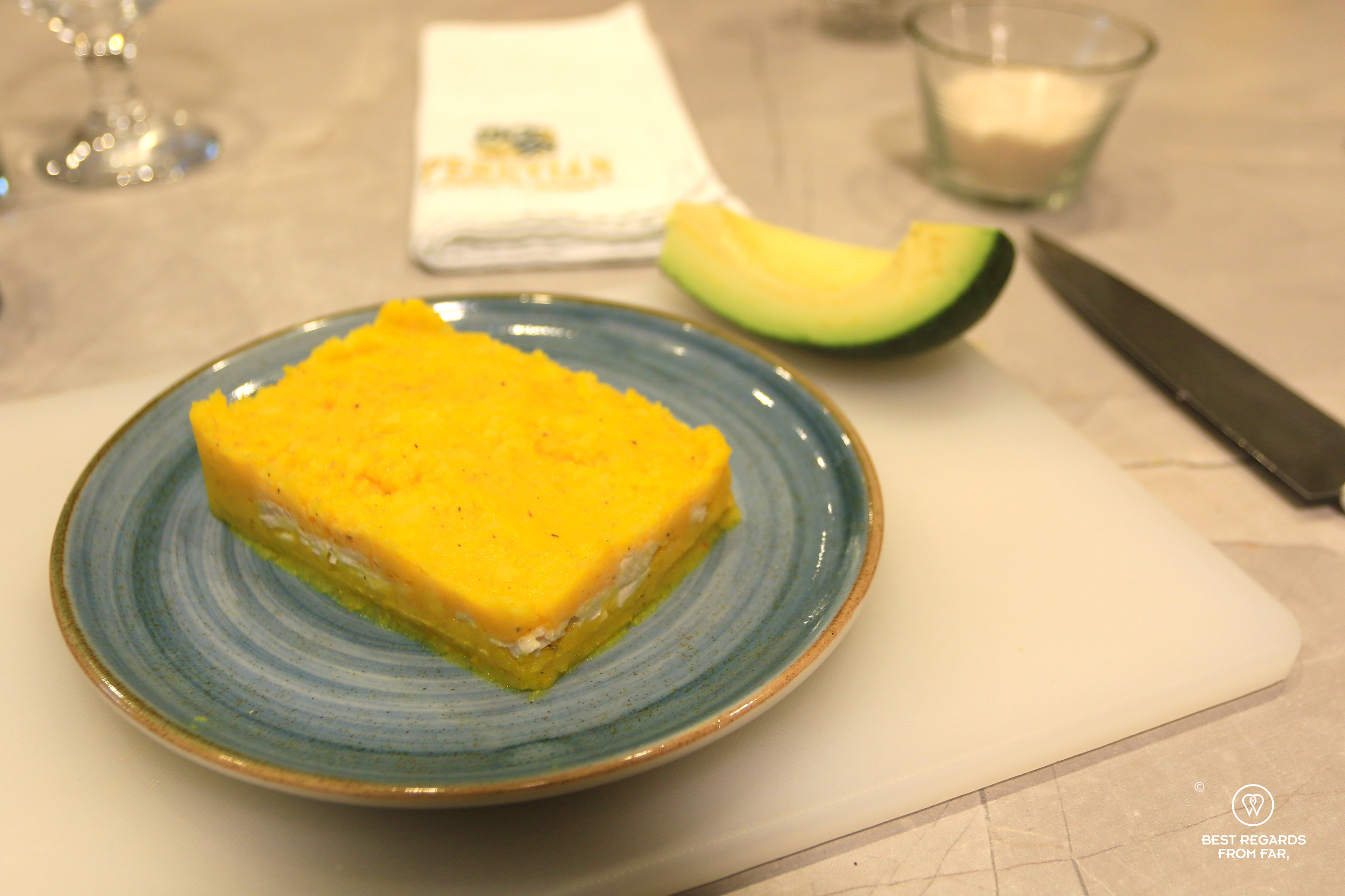 Preparing the causa, Peruvian Cusco Flavors