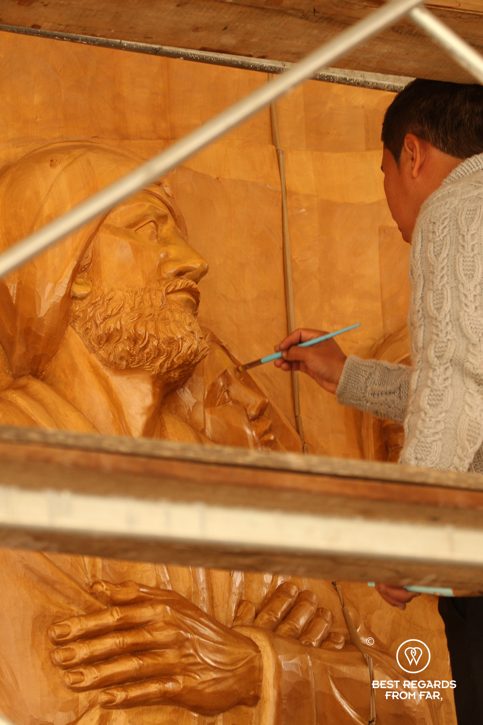 Crafstman at work at the Don Bosco school in, Chacas Peru