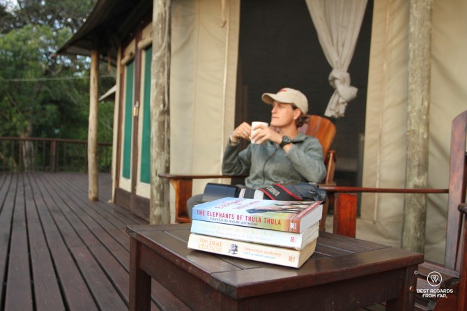 Overlooking Thula Thula Game Reserve from the tented camp, South Africa