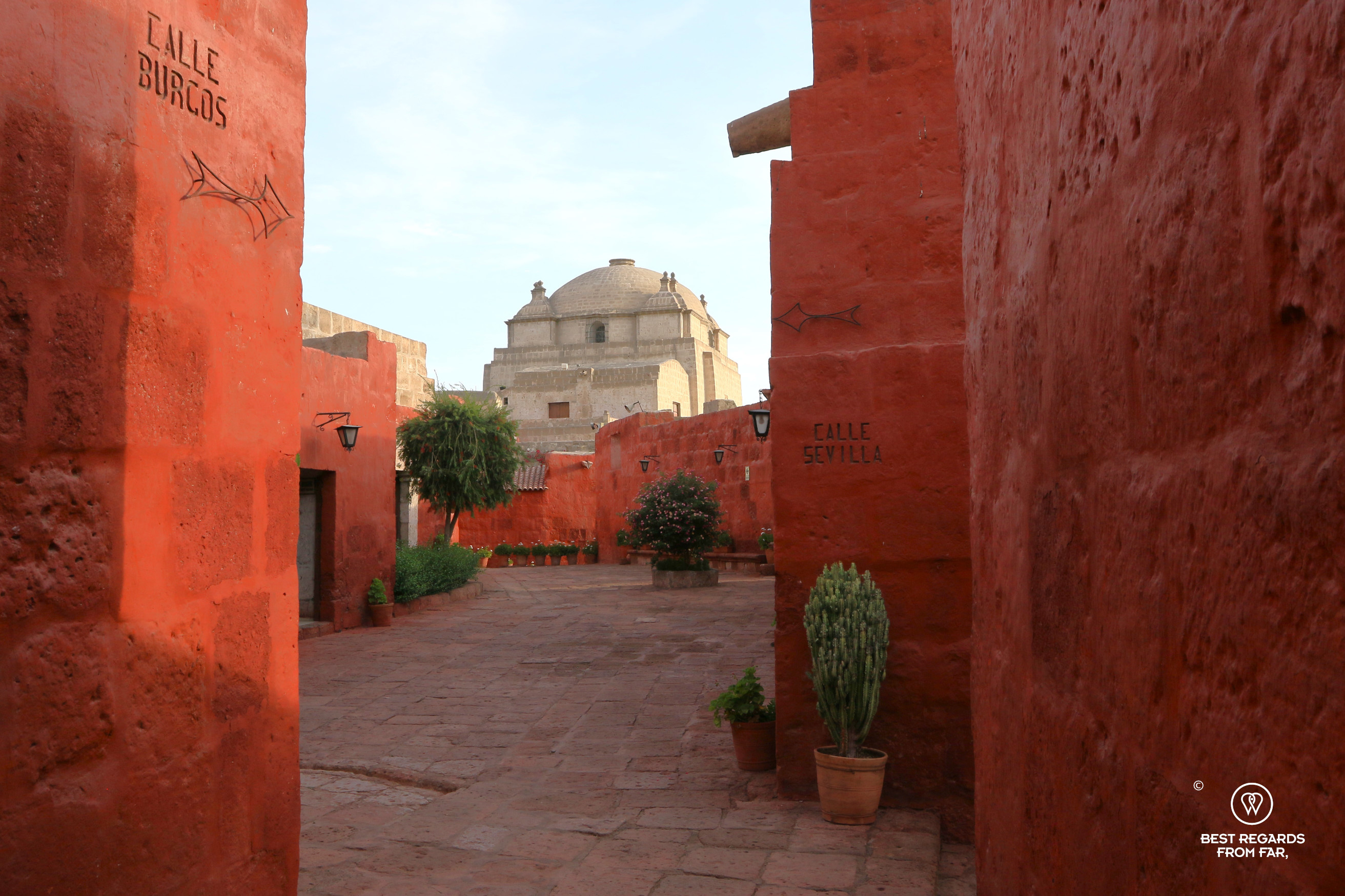 Ochre square in the Monastery of Santa Catalina, Arequipa