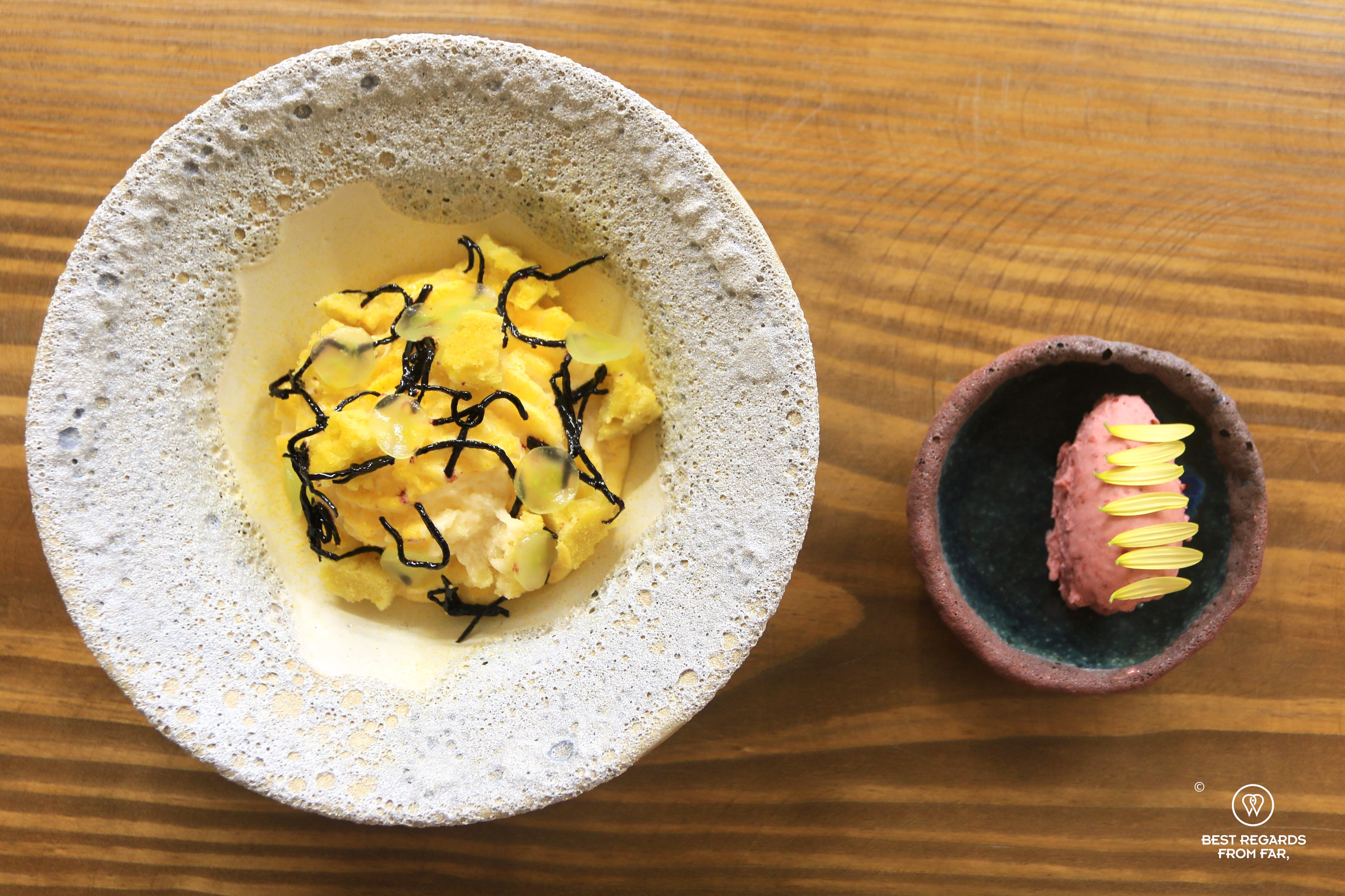 Pampas de Ica (mandarin, olive oil corn short bread), Andén Verde