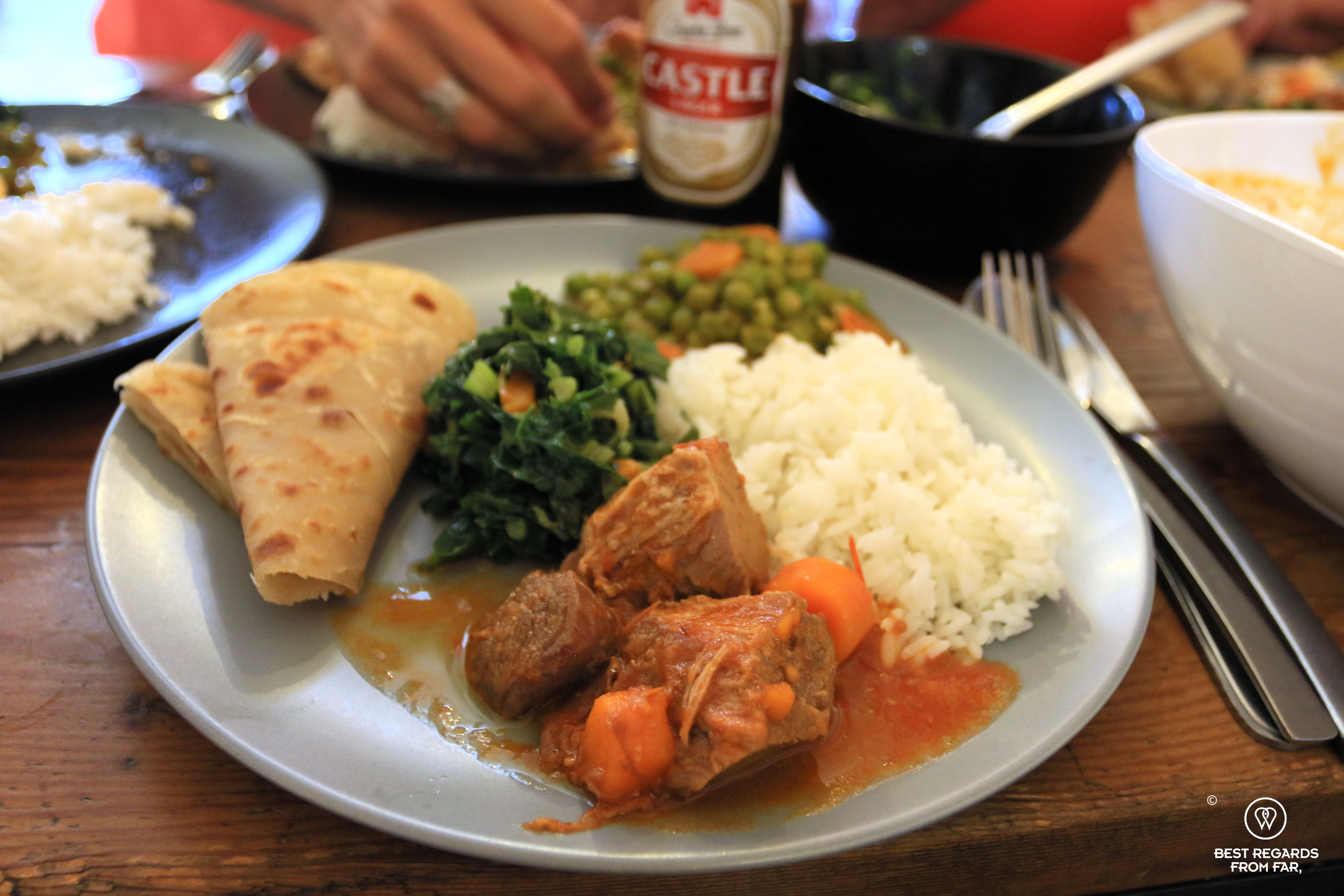 Tanzanian plate at Meeting Point, Cape Town