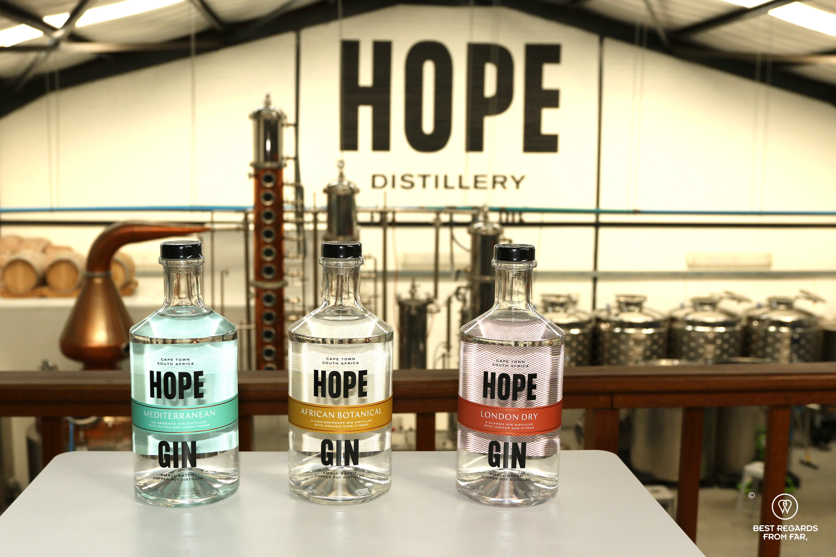 Gins by the Hope distillery, Cape Town