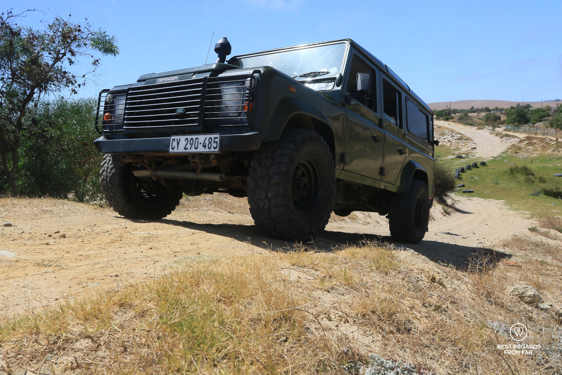 Land Rover Defender on a 4x4 training track