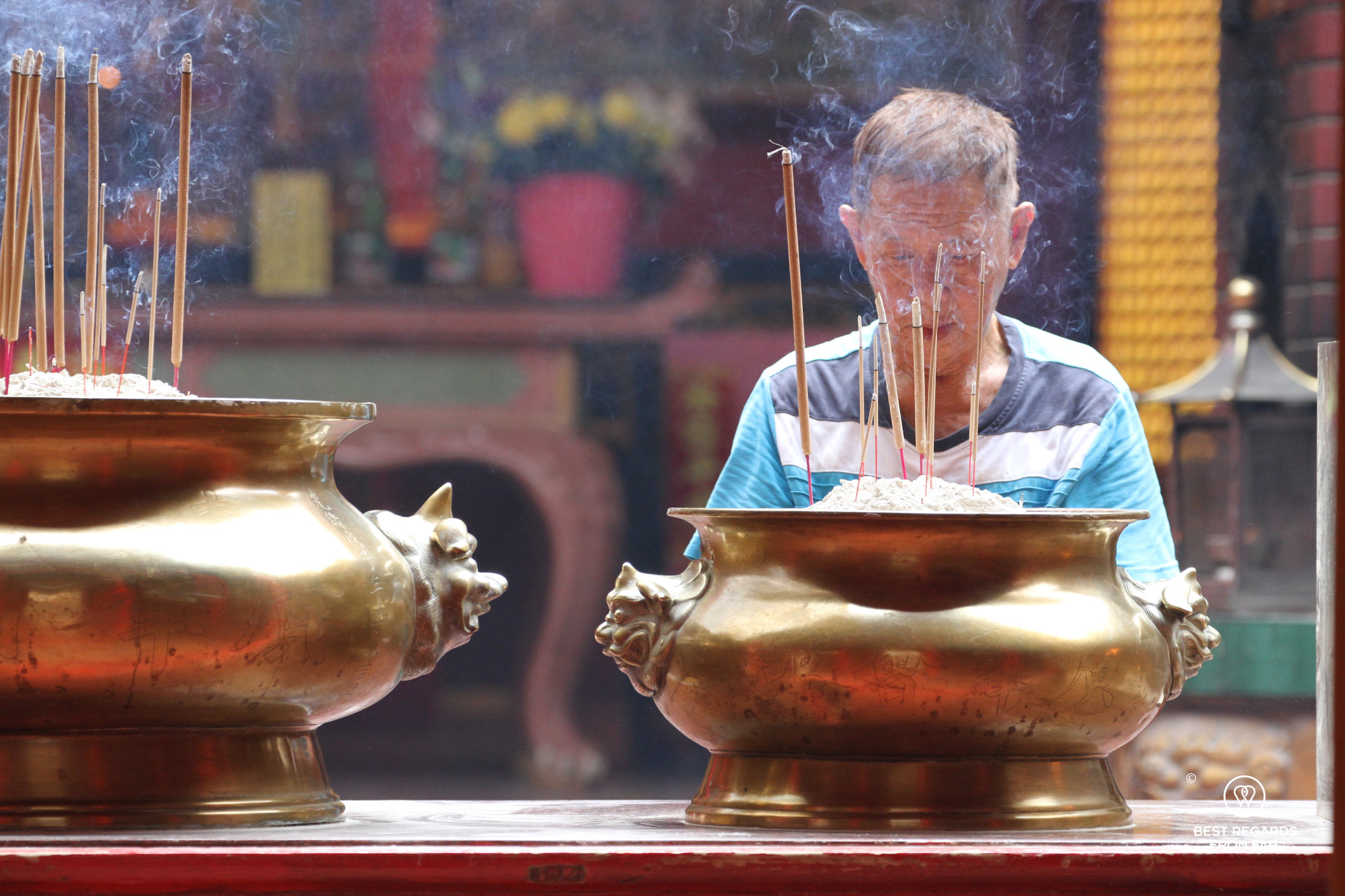 Guan Di Chinese Temple, Incense burning, Kuala Lumpur