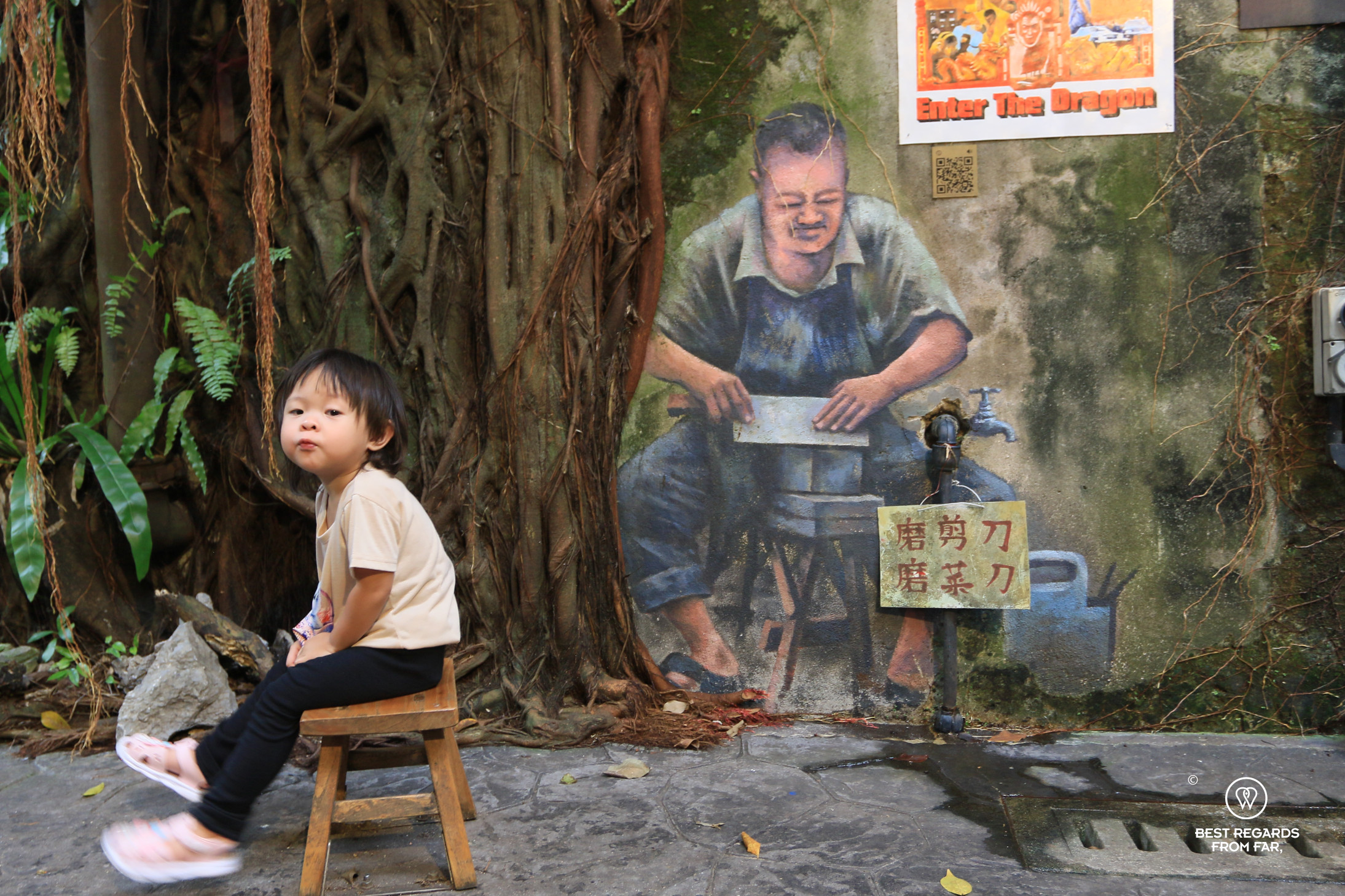Kwai Chai Hong street art mural, Kuala Lumpur, Malaysia