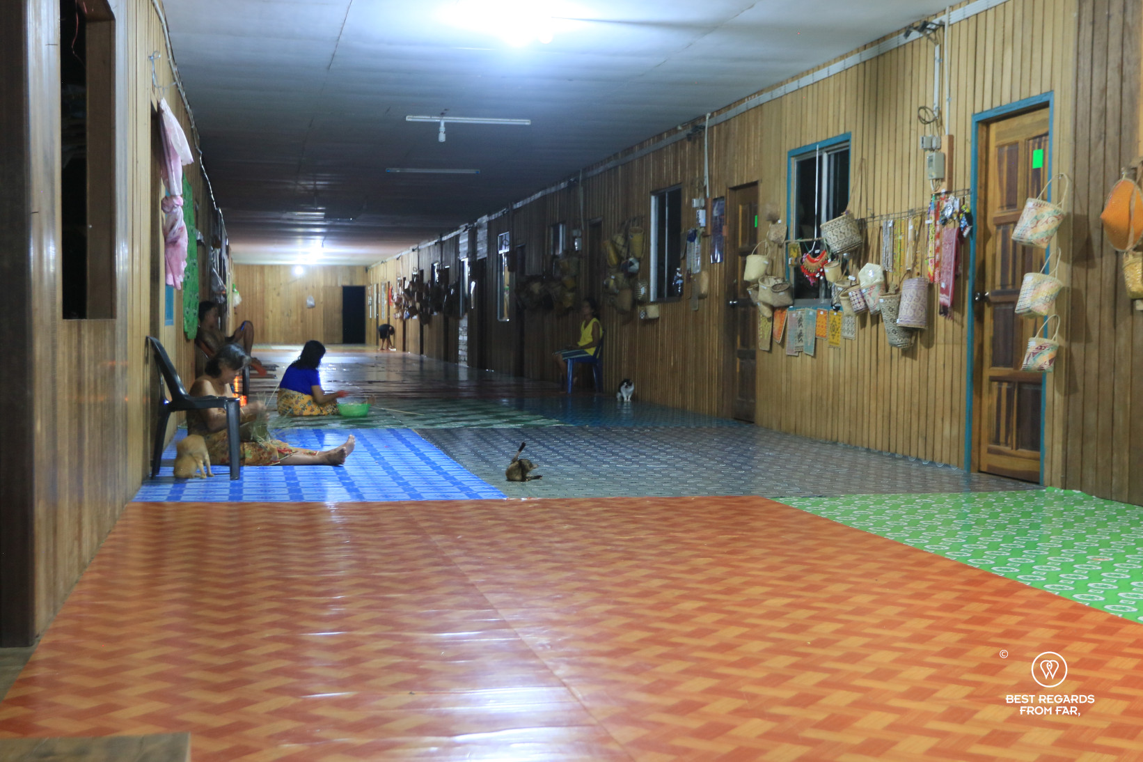 The common area of the longhouse in Nanga Sumpa, Borneo.