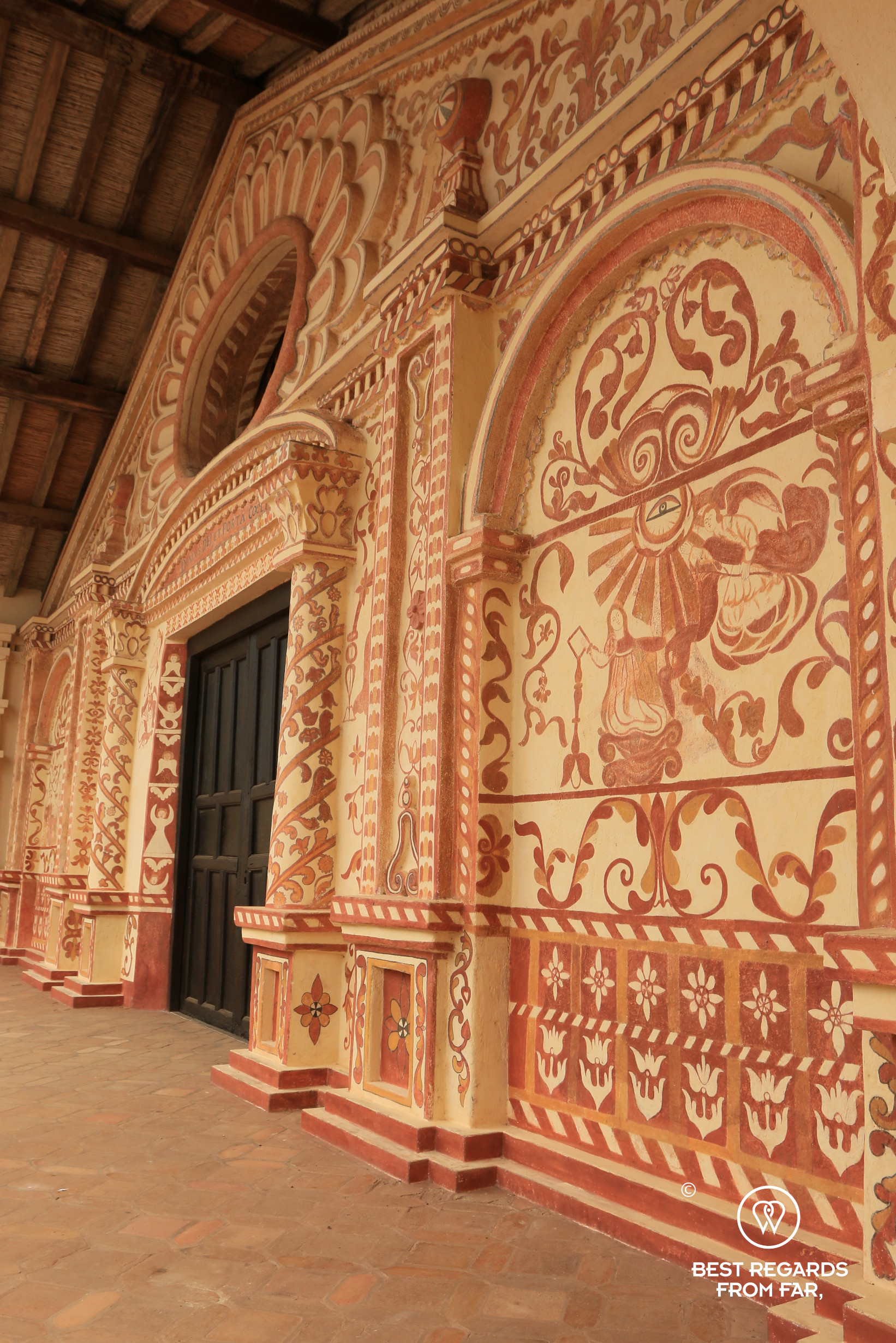 The façade of the San Rafael Jesuit mission church.