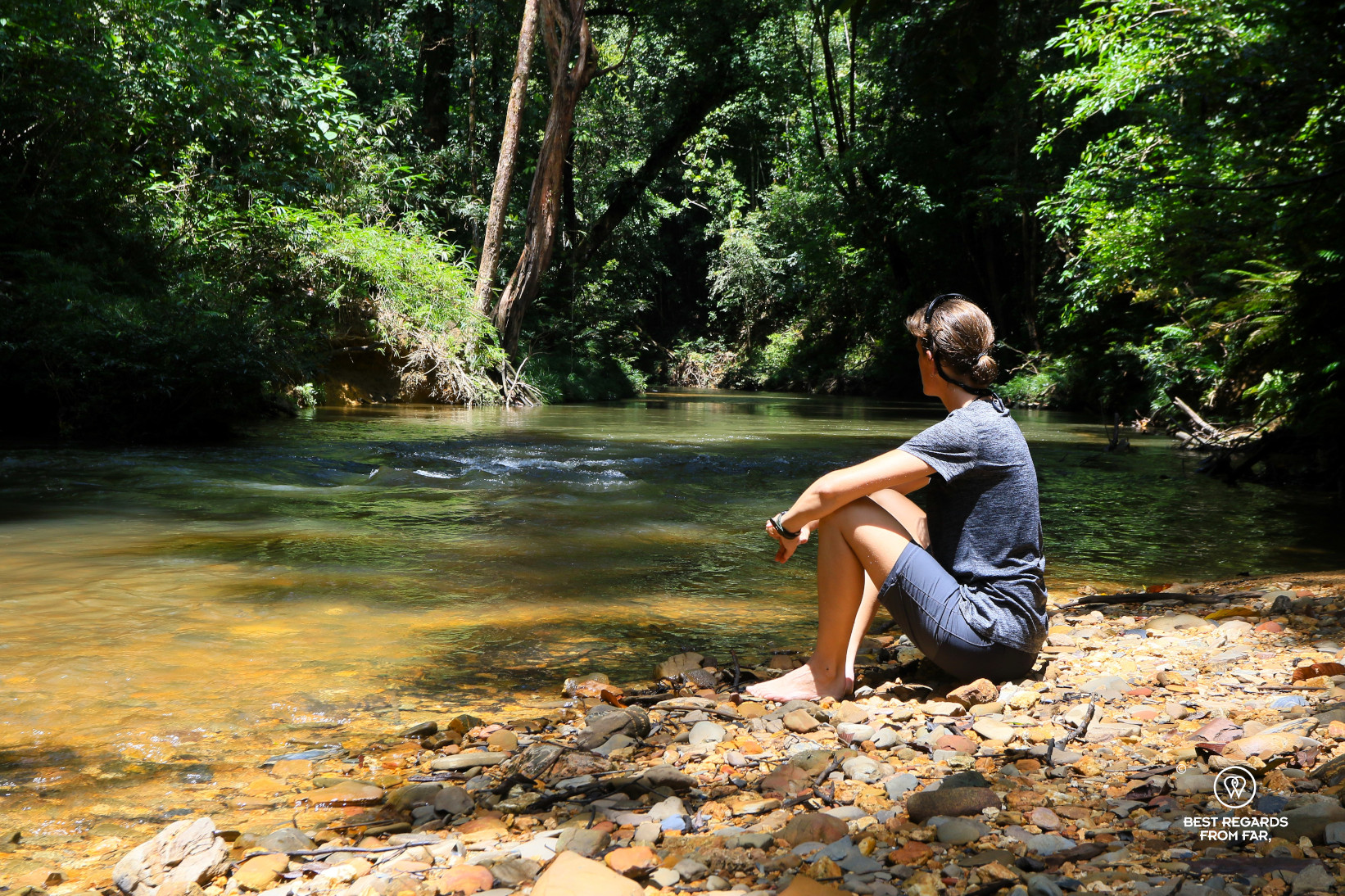 Co-founder Marcella van Alphen taking in the river and surrounding jungle.