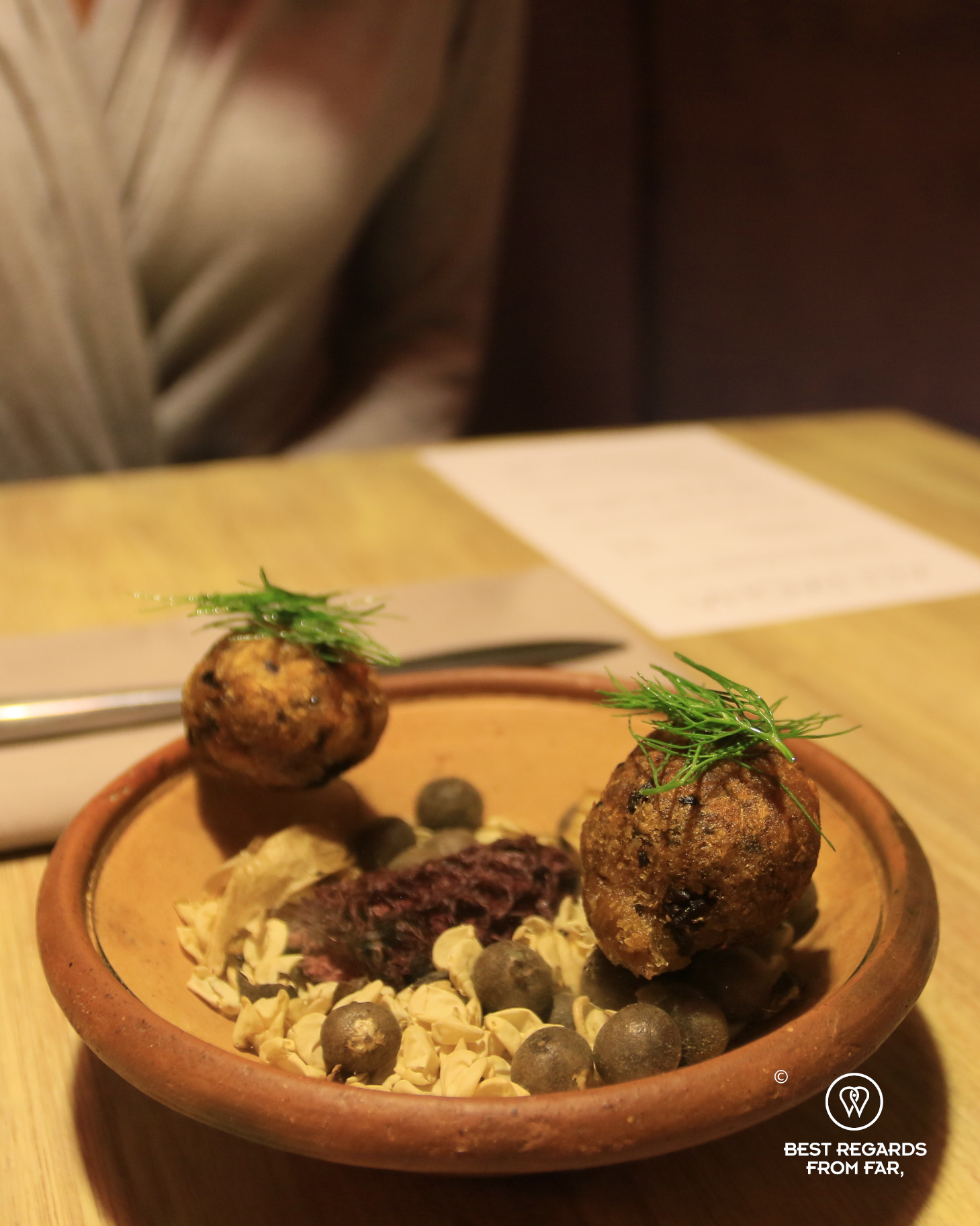 Balls of yucca at Ali Pacha restaurant in La Paz.