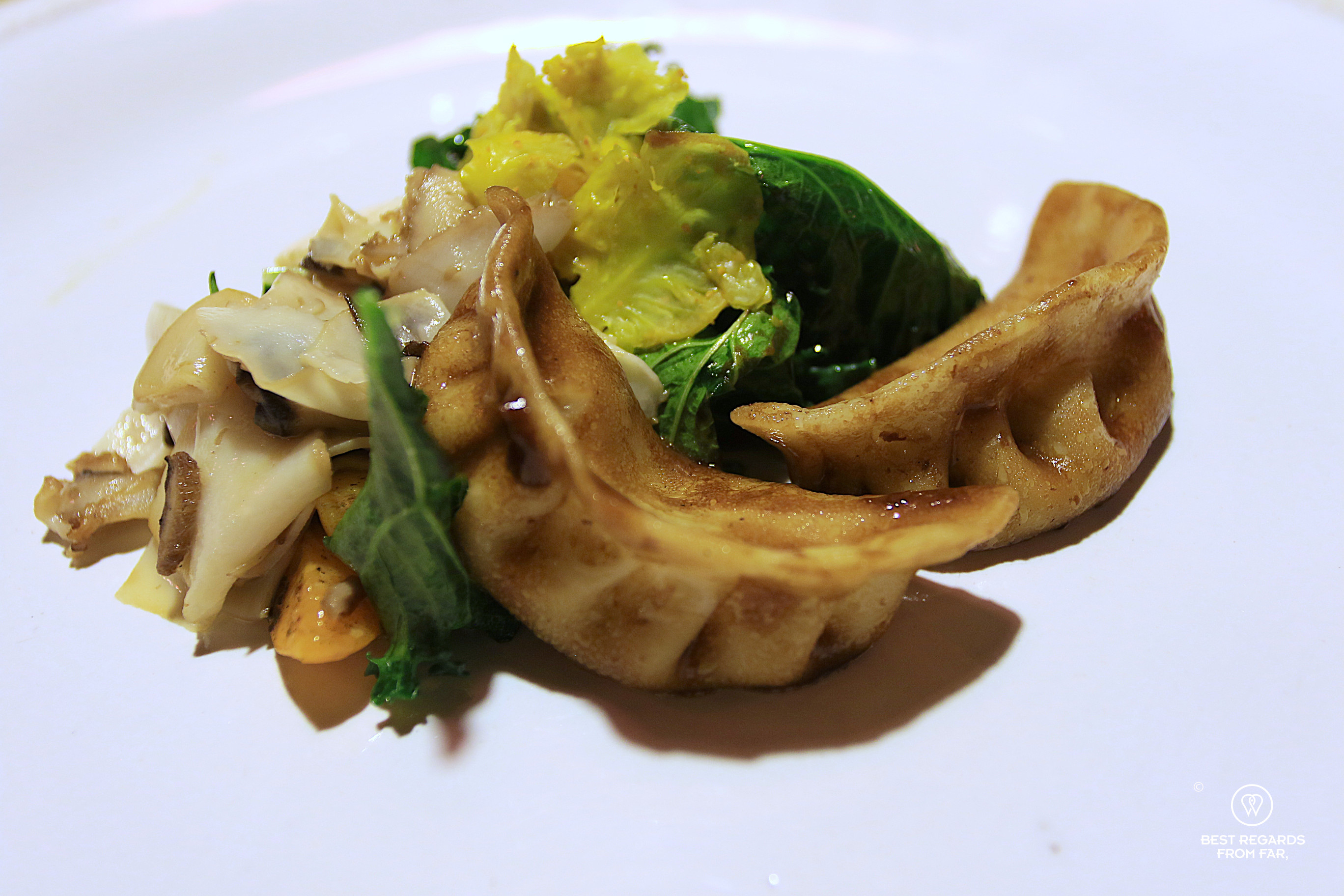 Gyoza of quinoa and rice at Ali Pacha restaurant in La Paz.
