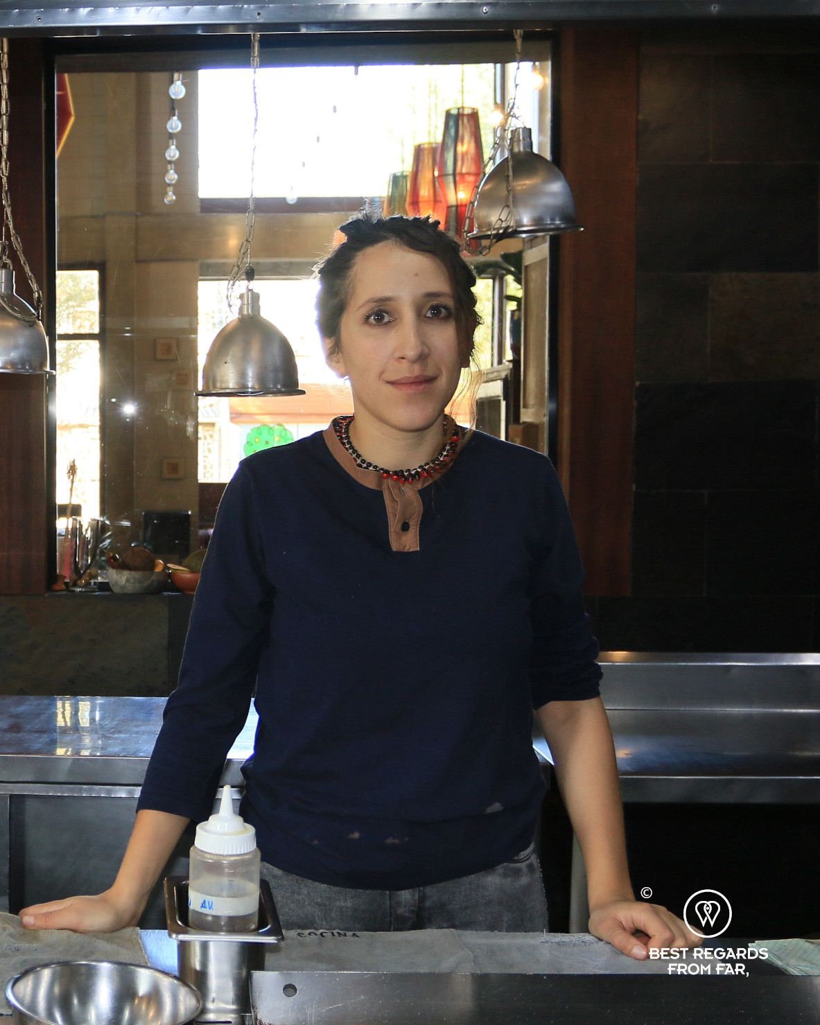 Chef Marsia Taha in the kitchen of Gustu in La Paz.