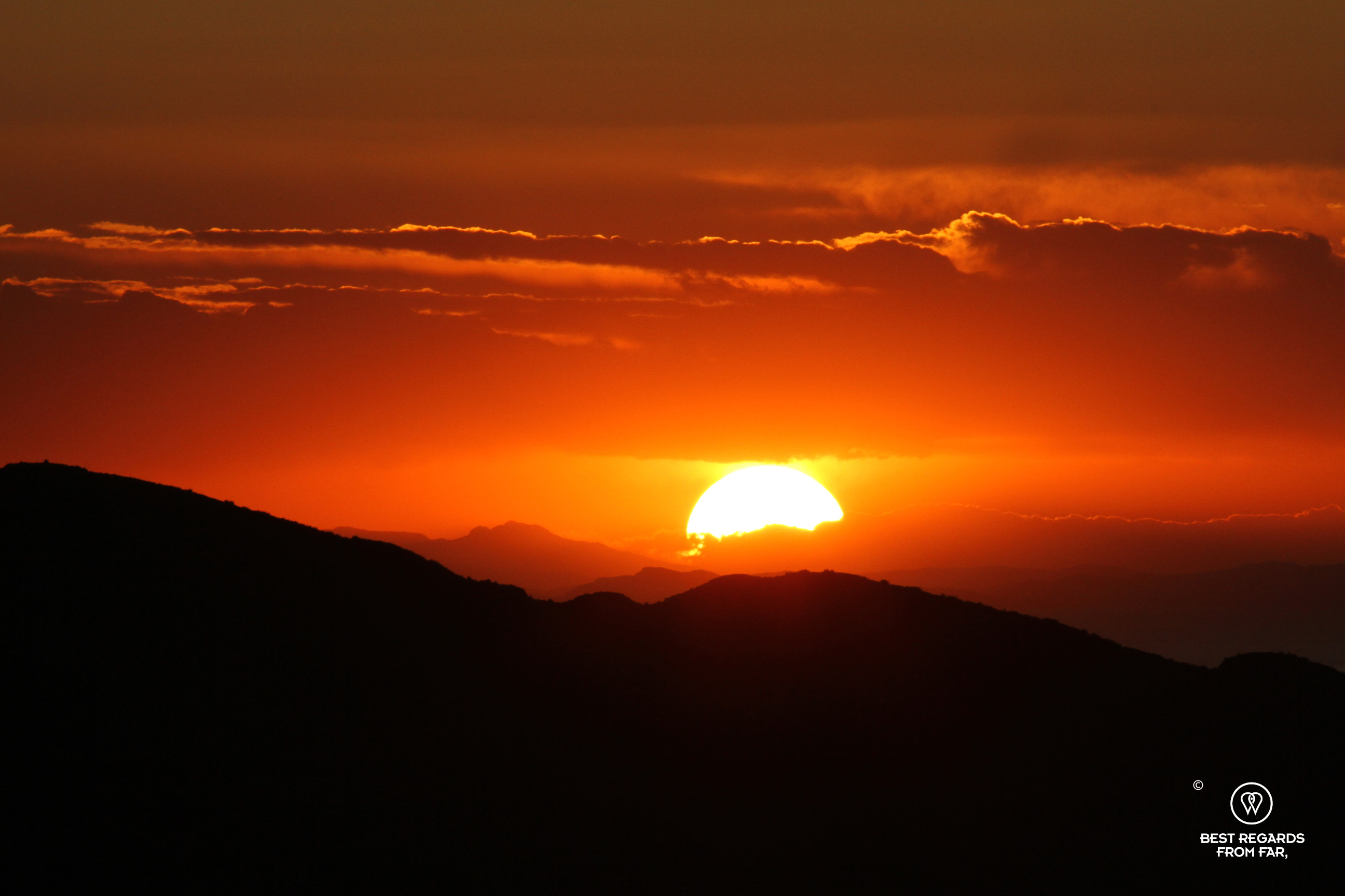 Sunset on Isla del Sol in Bolivia.