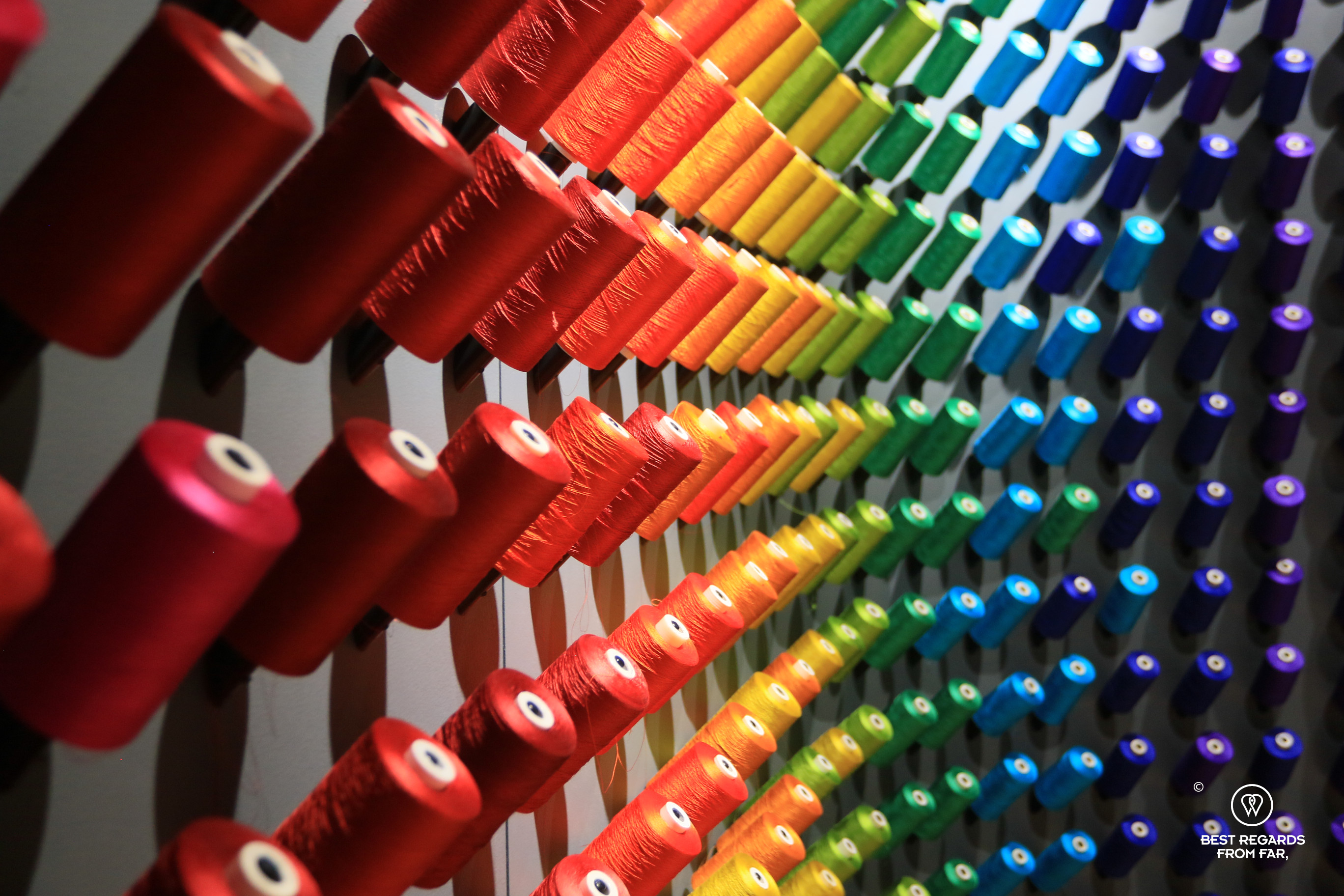 Colorful silk displayed at Jim Thompson's House in Bangkok.