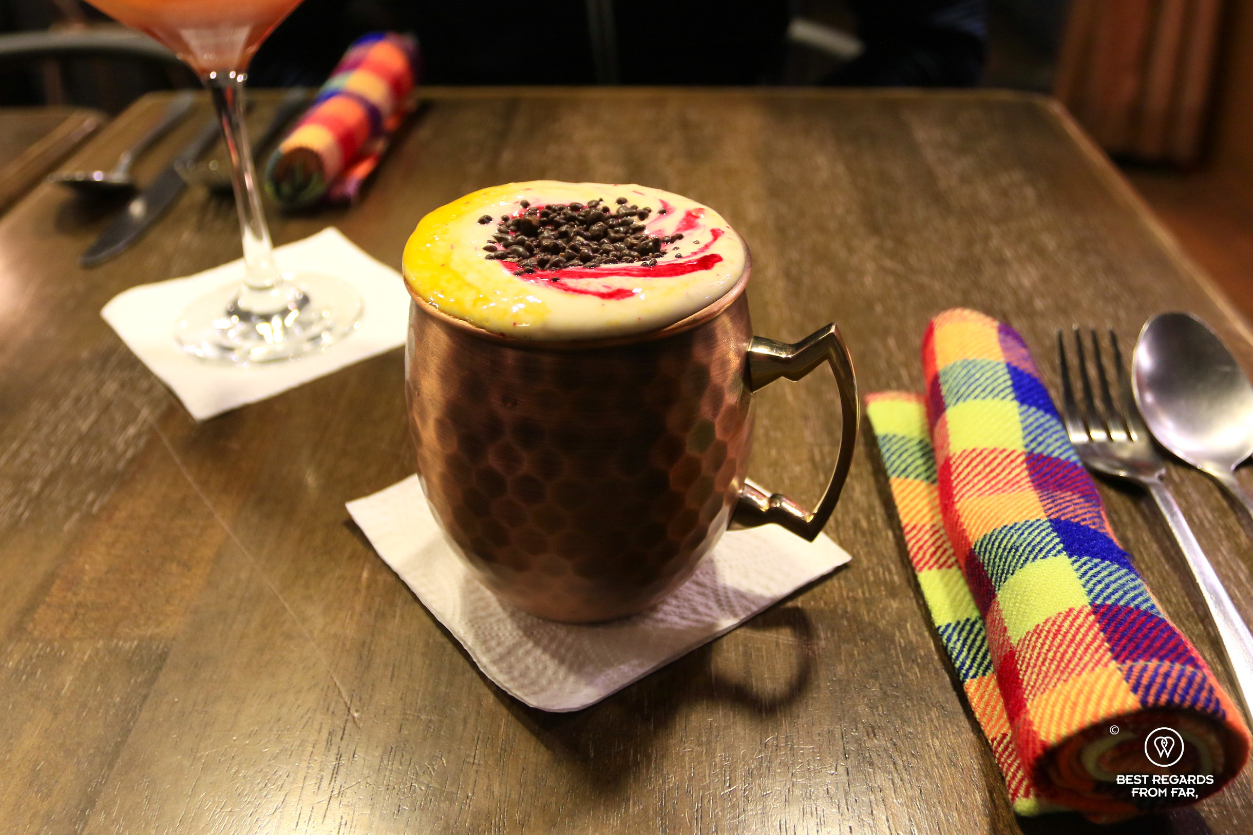 Chispas cocktail at La Rufina restaurant in La Paz.