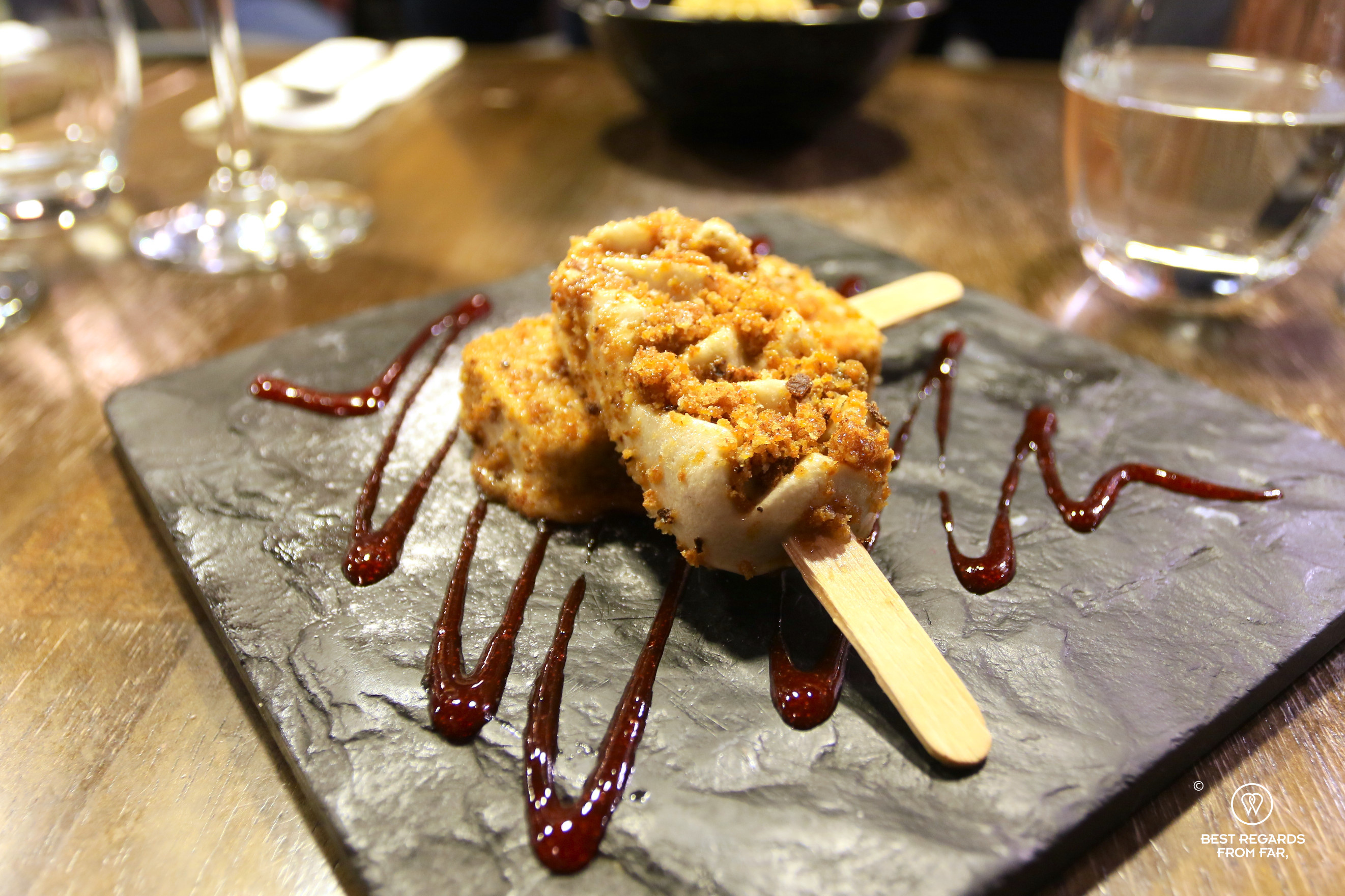 Postre del albañil at La Rufina restaurant in La Paz.