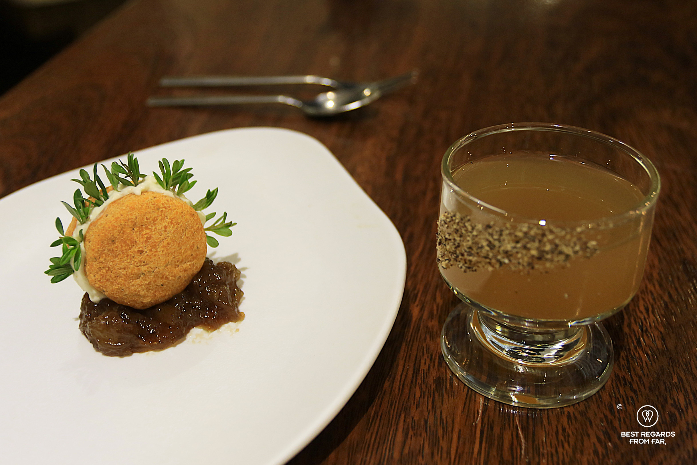 Dessert at Proyecto Nativa restaurant in La Paz.