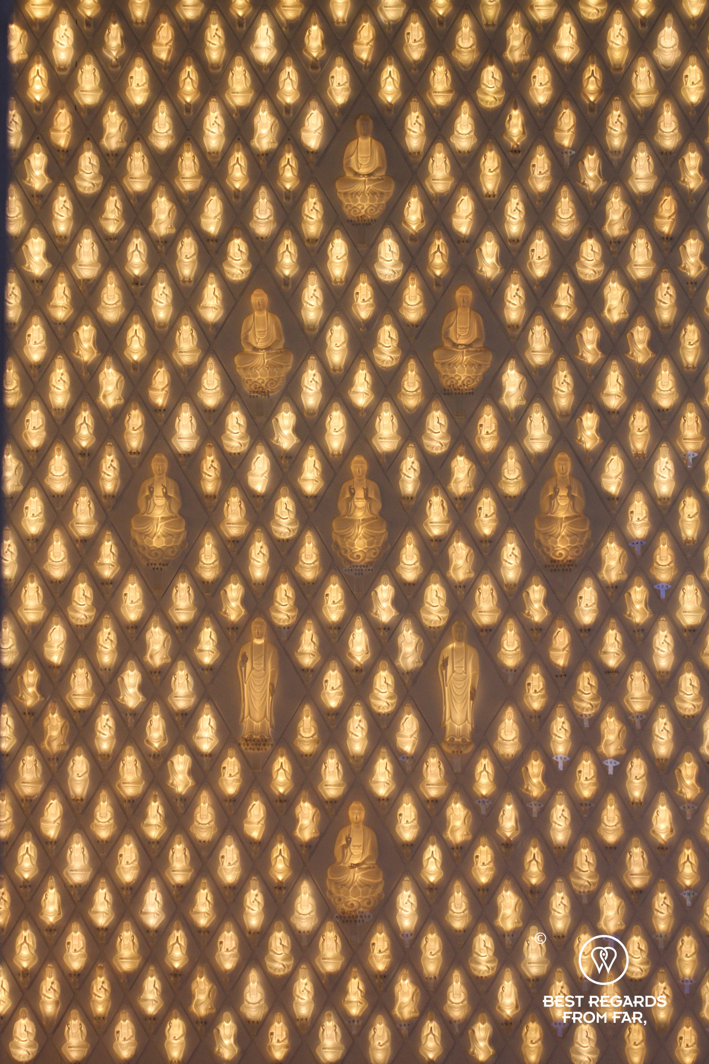 Hall of a thousand Buddhas at Haeinsa temple.