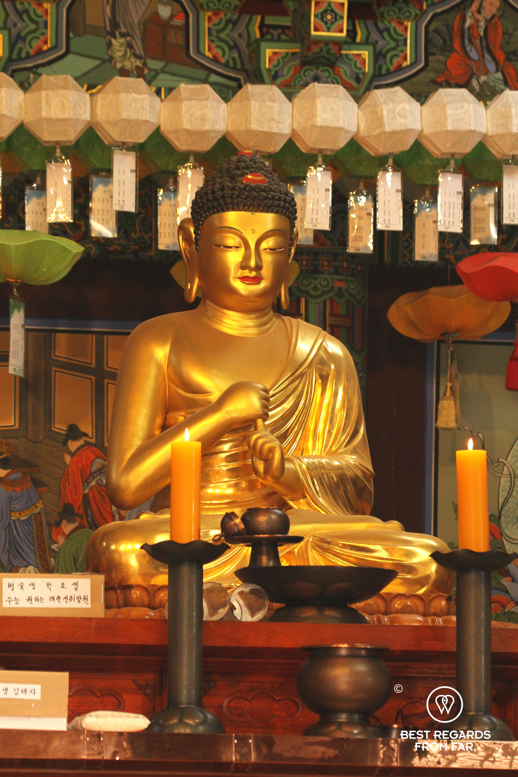 The oldest wooden Buddha statue of Korea at Haeinsa temple.