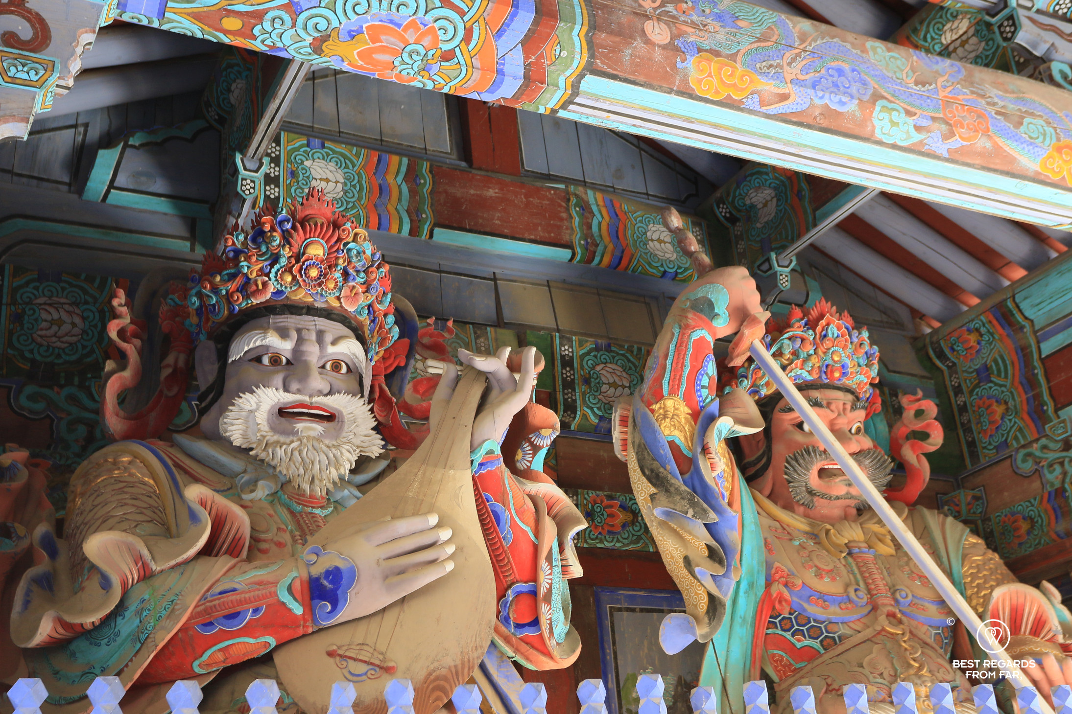 Sinheungsa Buddhist temple guardians in Seoraksan NP, South Korea.