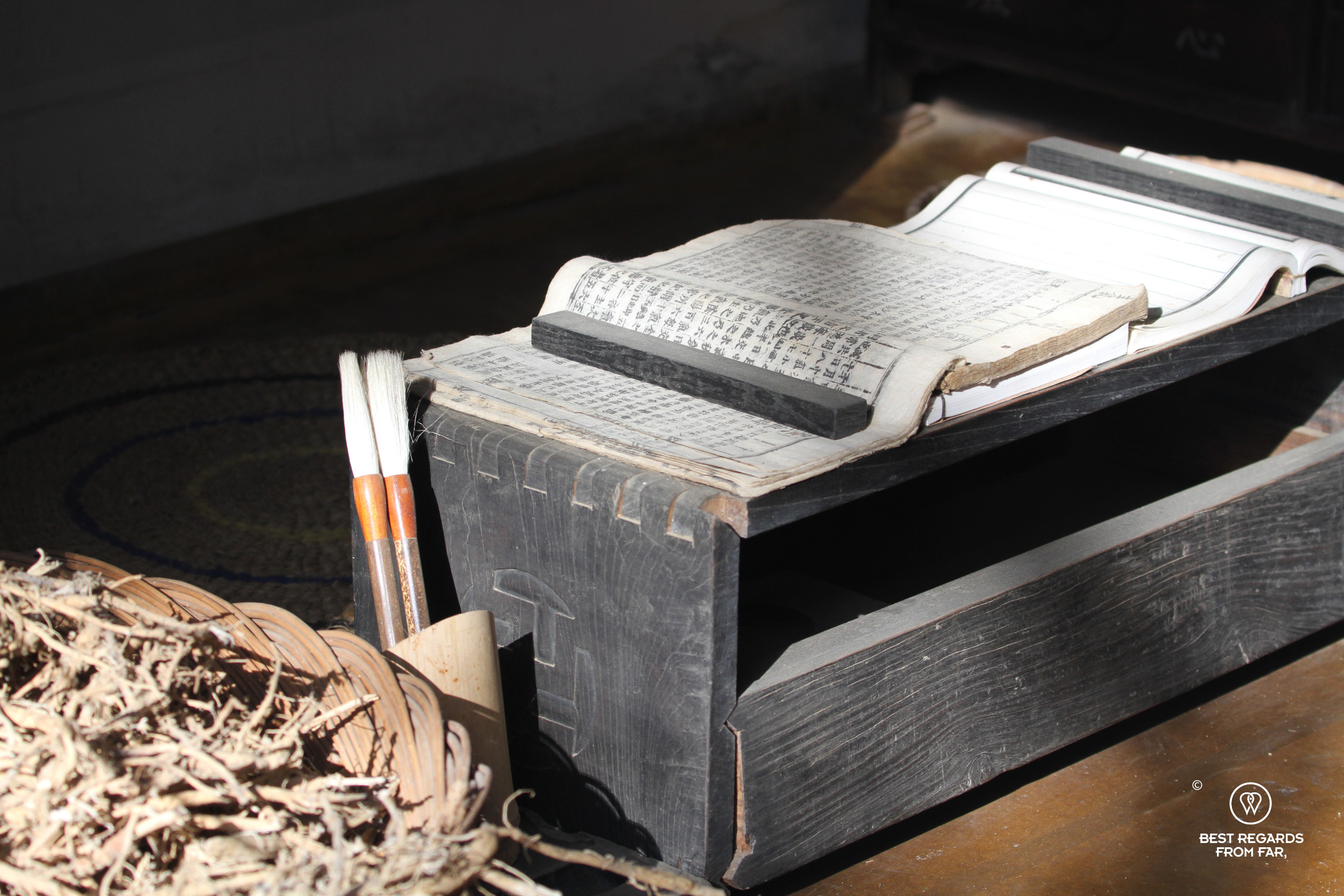 Ancient ledger at the Korean folk village in Suwon.