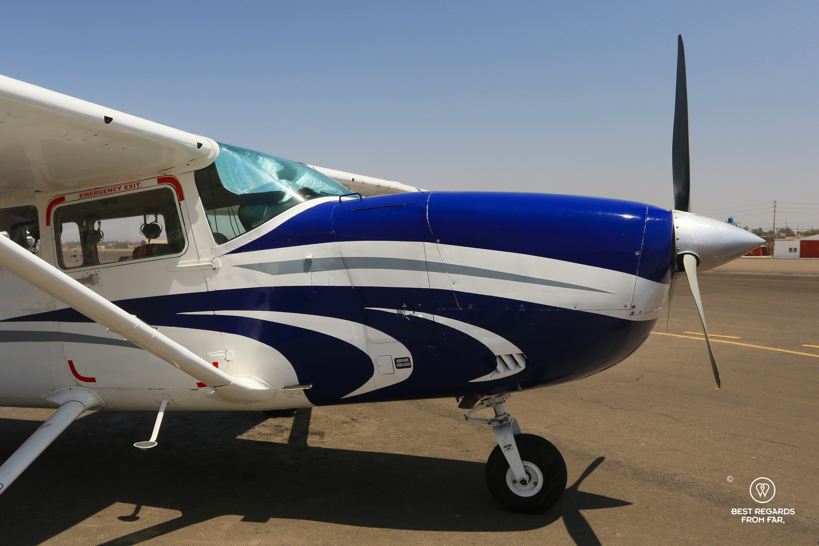 Cessna aircraft on the Nazca airfield.