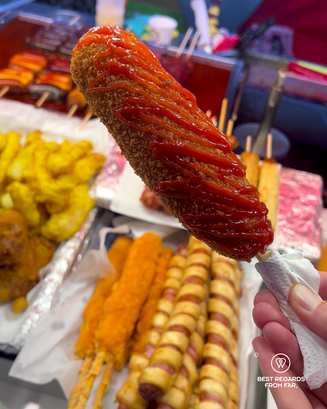 Korean corndog in Seoul.