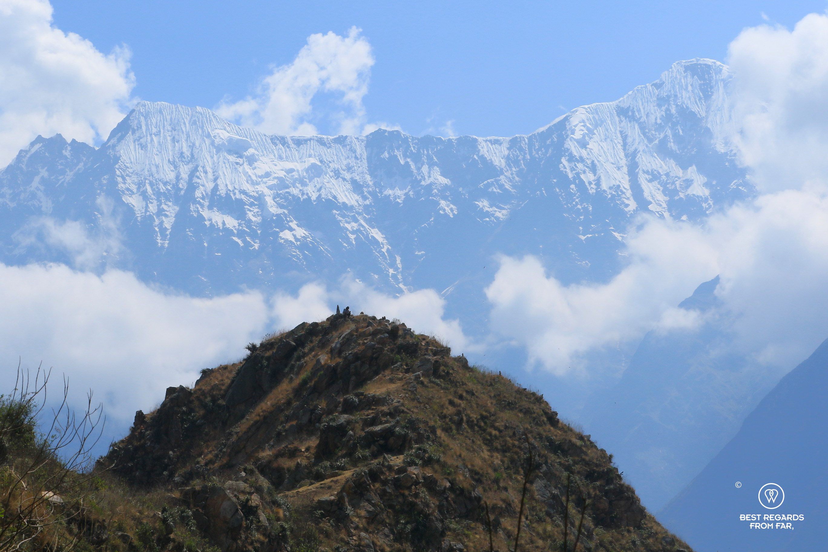 The snow-capped Vilcabamba mountain range from Capulyioc.