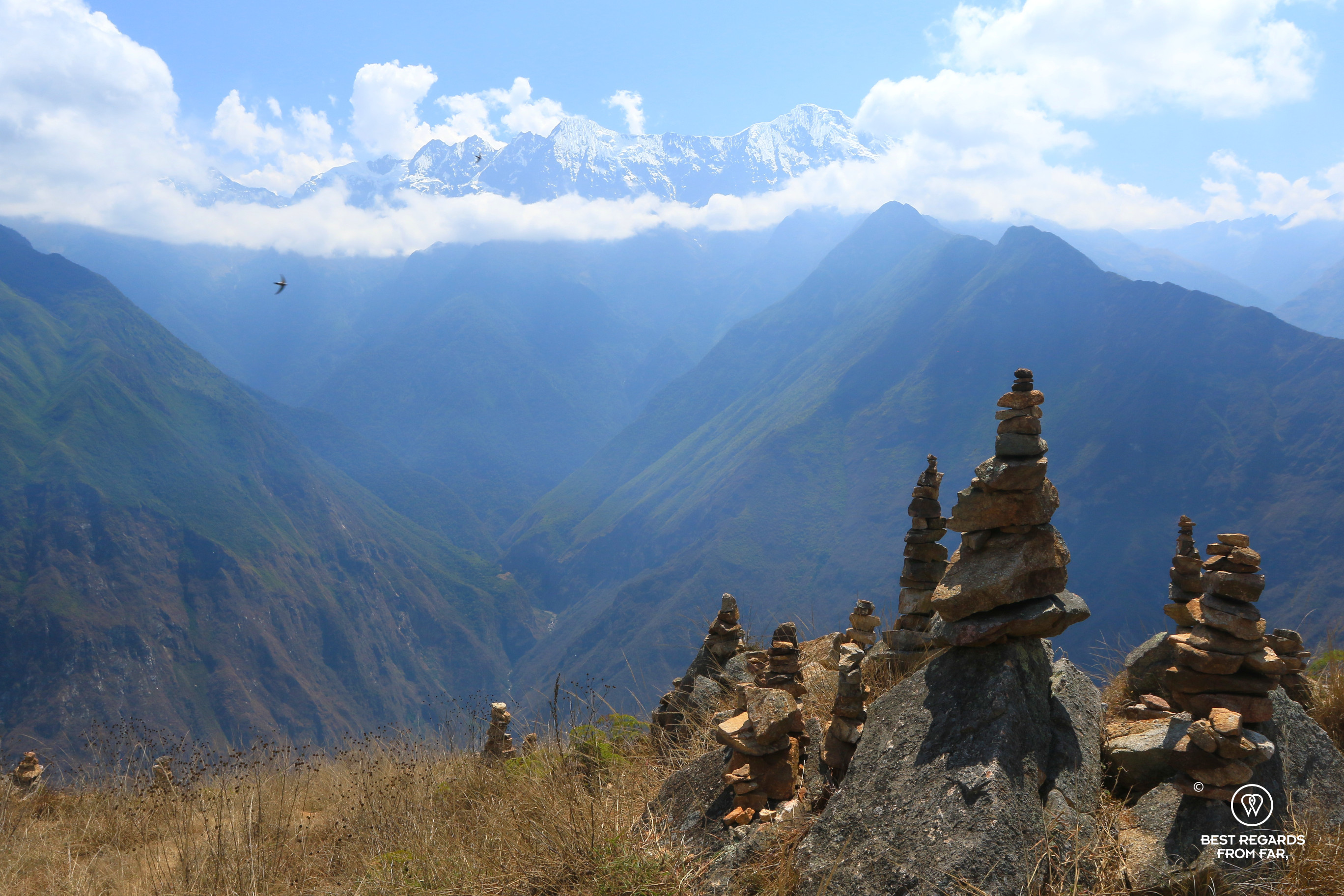 The snow-capped Vilcabamba mountain range from Capulyioc.